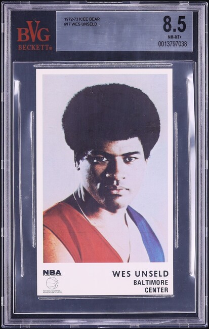 1972 Icee Bear Basketball Wes Unseld BVG 8.5 NM-MT+