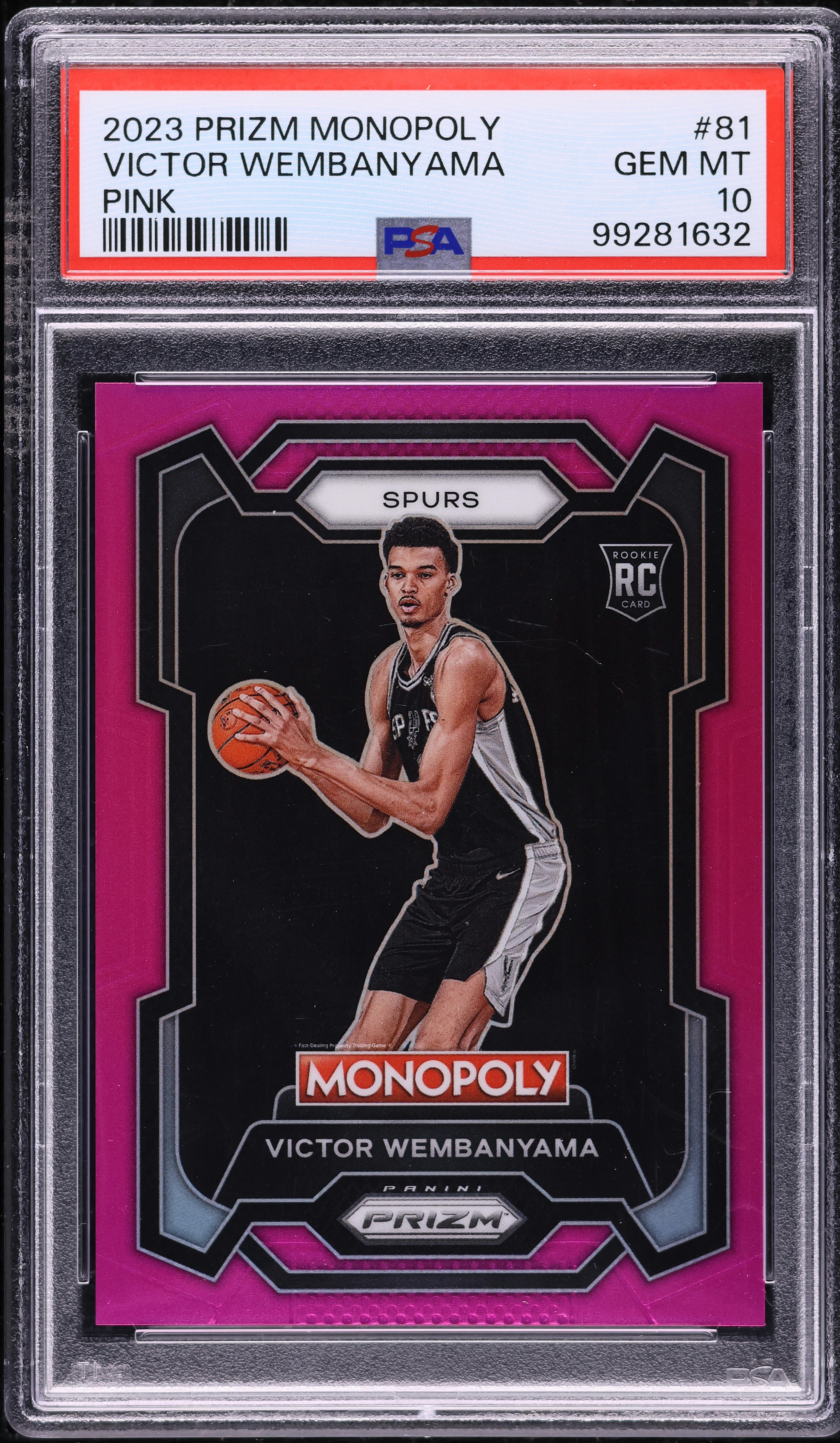2023 Panini Prizm Monopoly Pink Victor Wembanyama ROOKIE /149 #81