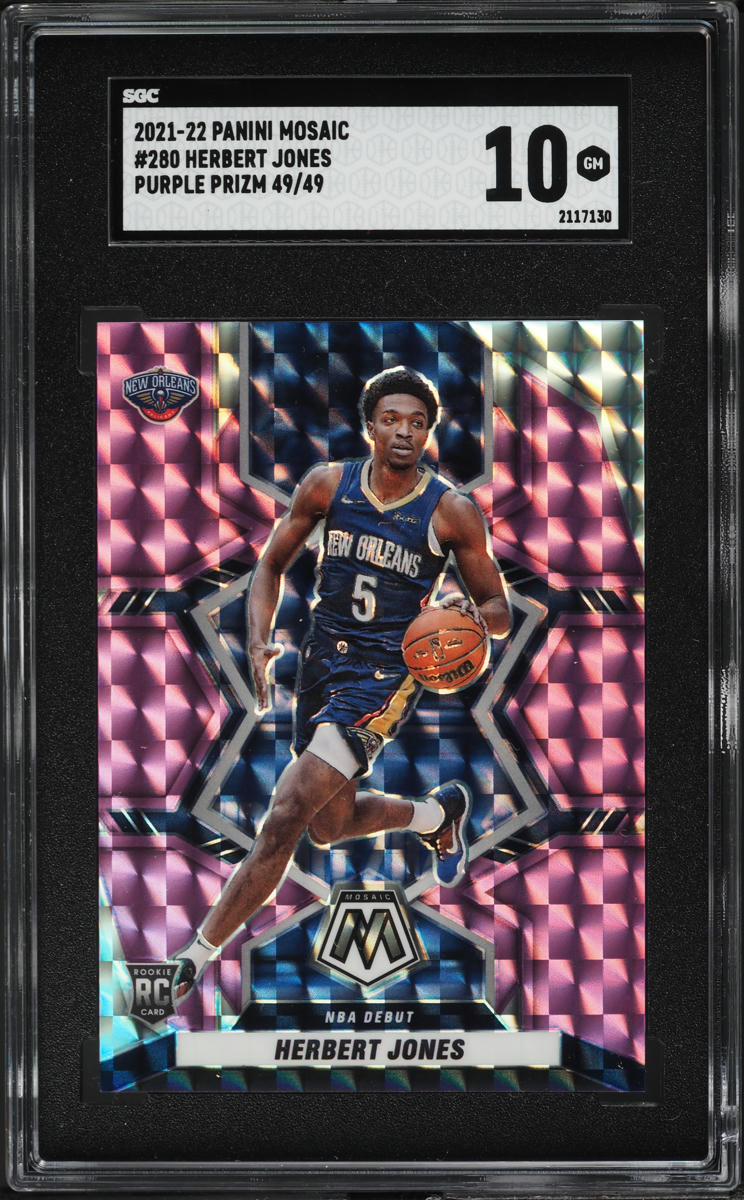 2021 Panini Mosaic Purple Prizm Herbert Jones ROOKIE 49/49 #280 SGC 10 GEM MINT