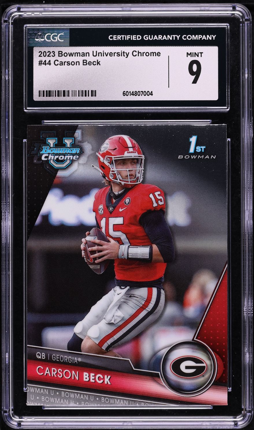 2023 Bowman Chrome University Carson Beck ROOKIE #44 CGC 9 MINT