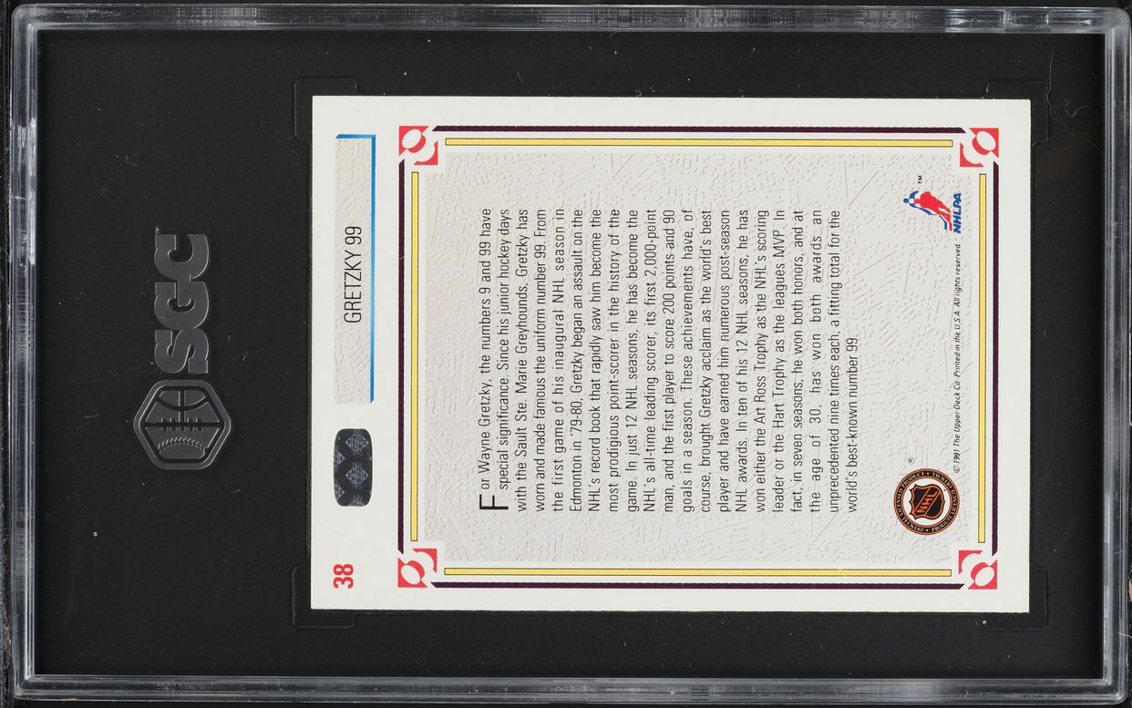 1991 Upper Deck 99 Wayne Gretzky #38 SGC 9.5 MINT+