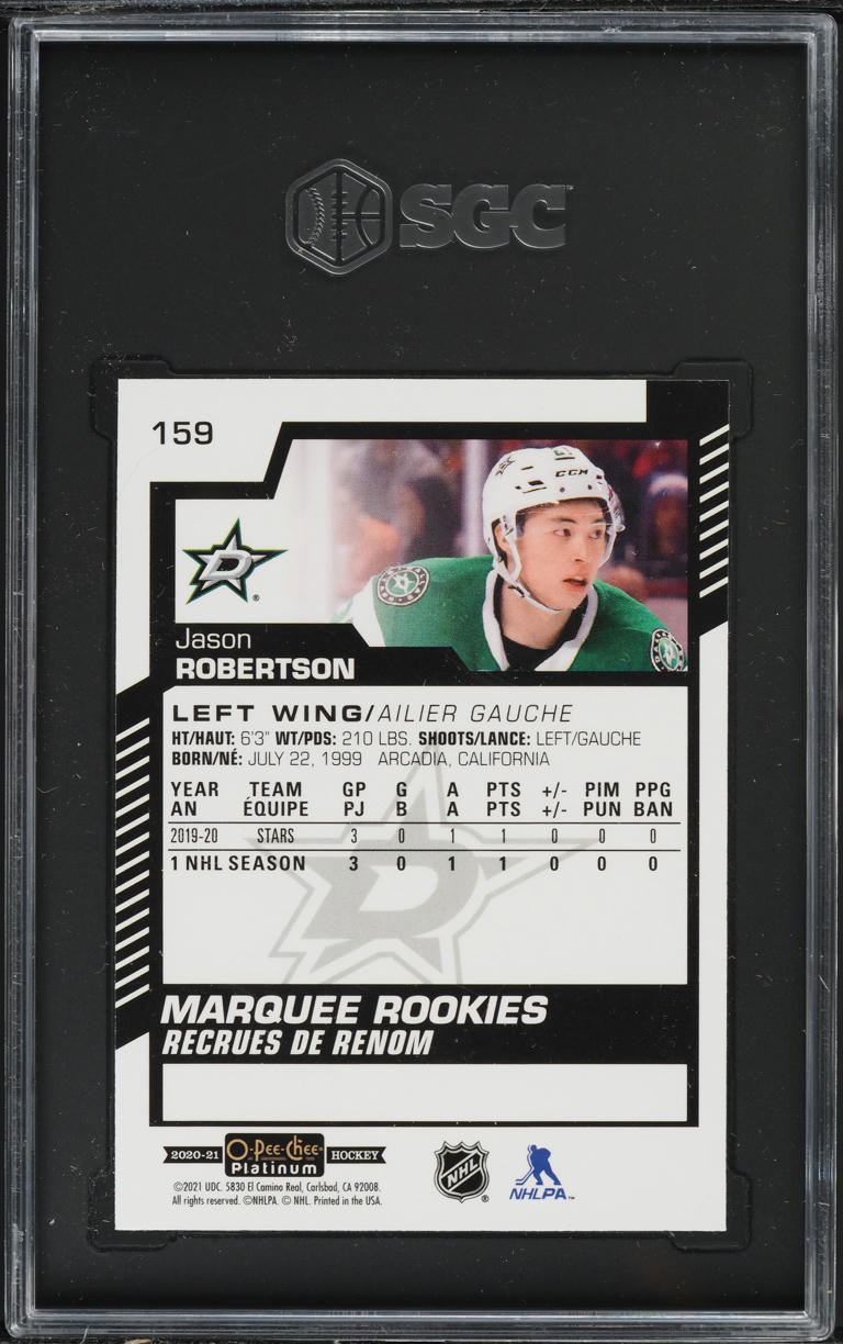 2020 O-Pee-Chee Platinum Jason Robertson ROOKIE #159 SGC 9.5 MINT+