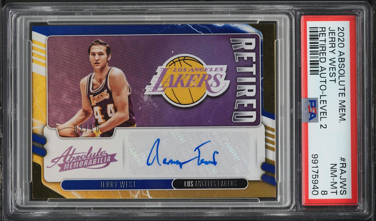 2020 Absolute Memorabilia Retired Level 2 Jerry West AUTO /10 #RA