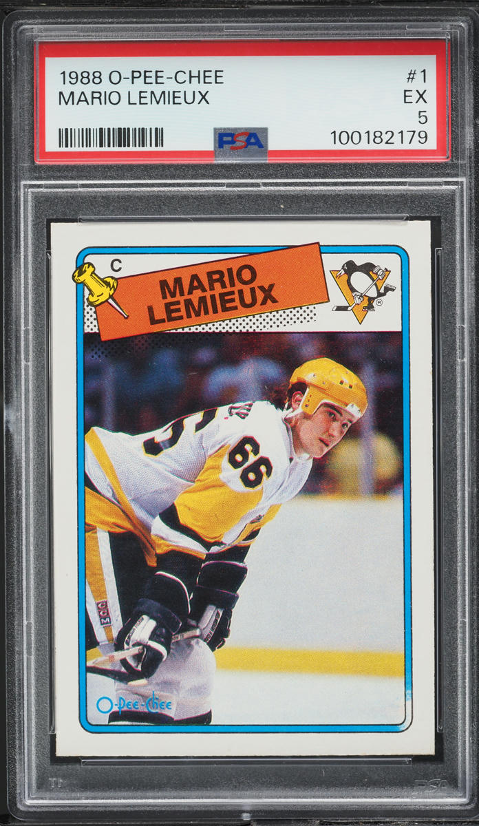 1988 O-Pee-Chee Hockey Mario Lemieux #1 PSA 5 EX