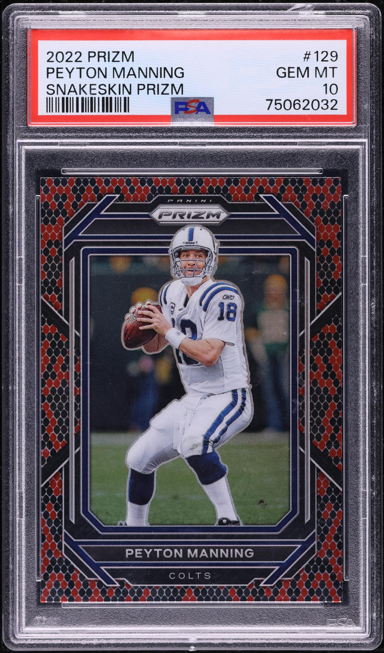 2022 Panini Prizm Snake Skin Peyton Manning #129 PSA 10 GEM MINT