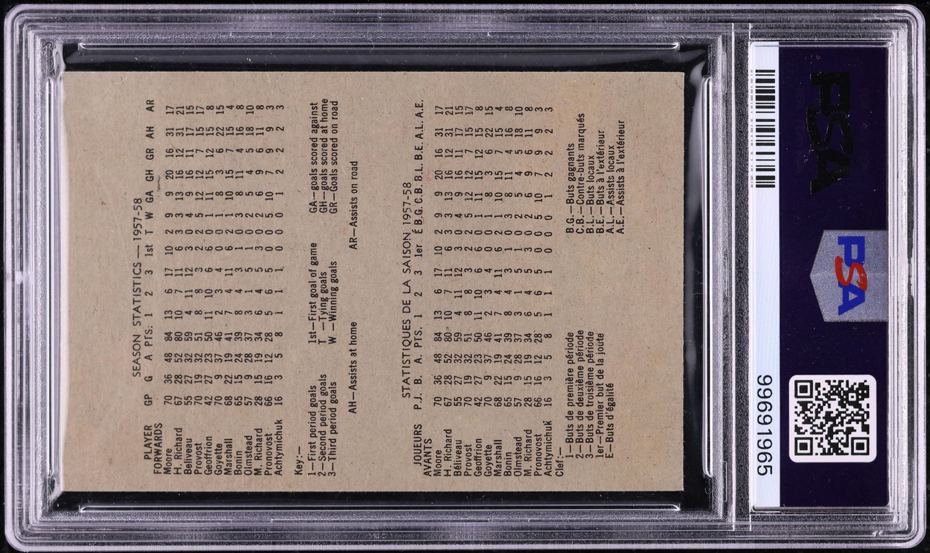 1958 Parkhurst Barry Cullen Shoots #36 PSA 8 NM-MT