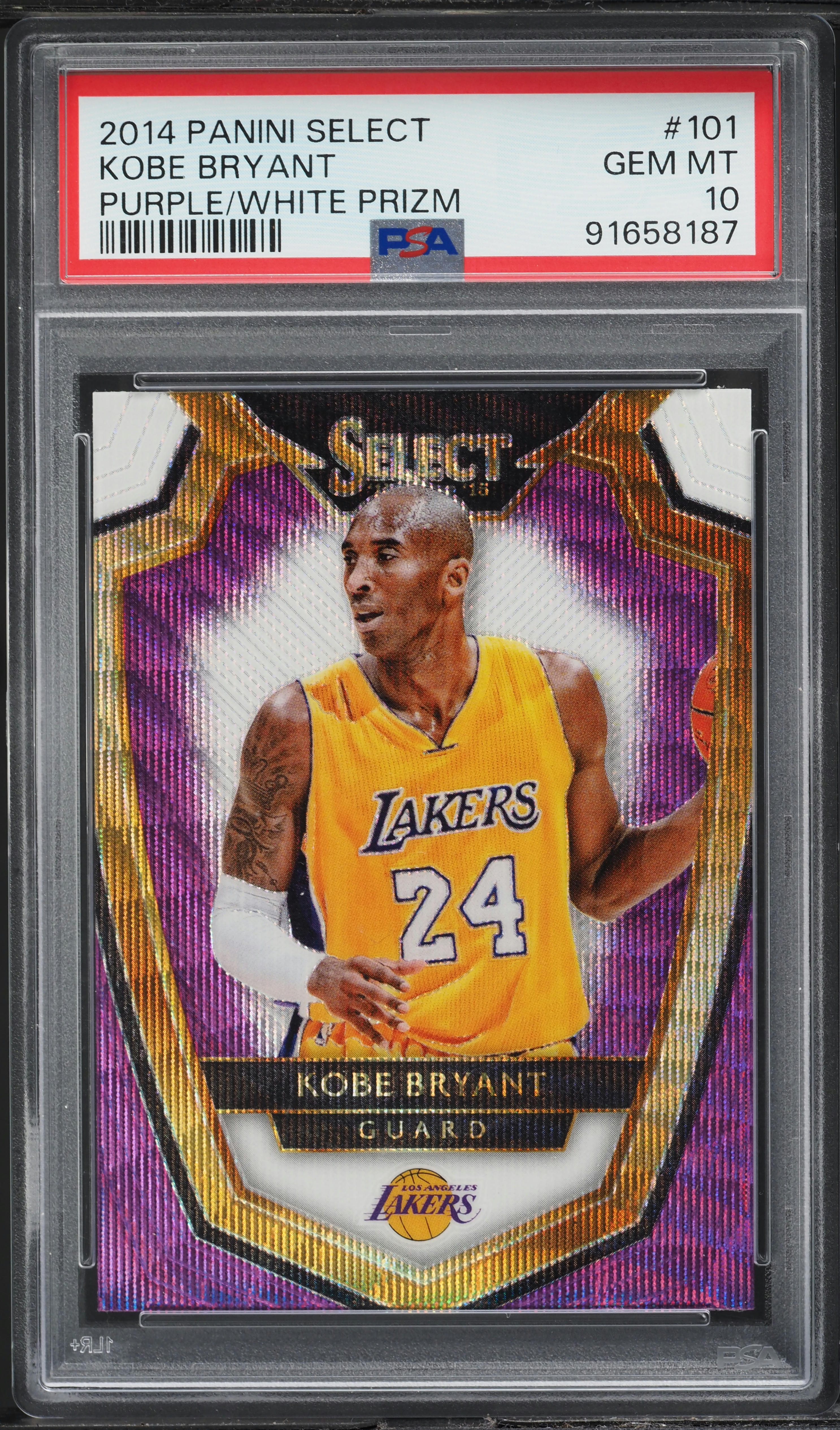 2014 Panini Select Purple White Prizm Kobe Bryant #101 PSA 10 GEM