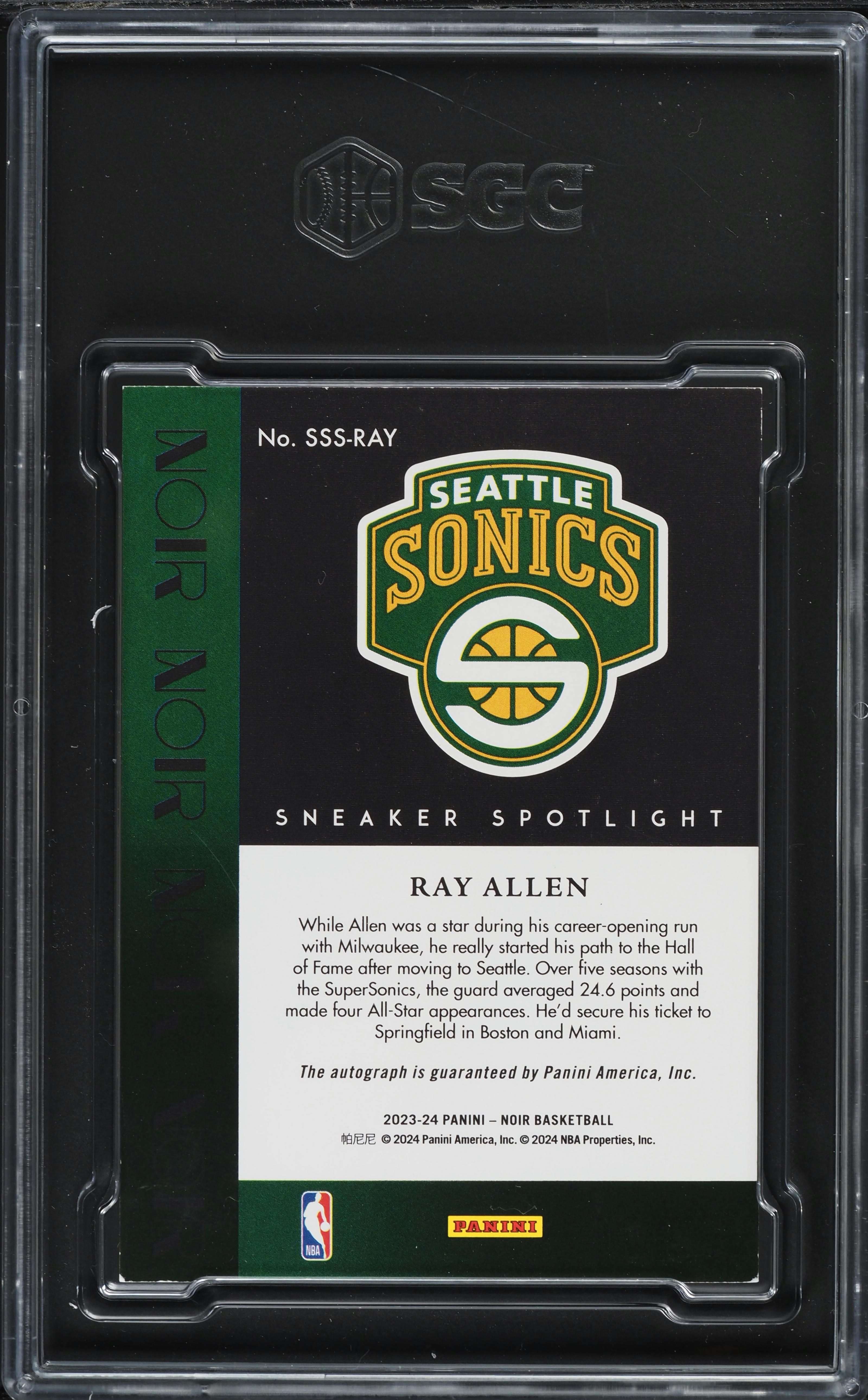 2023 Panini Noir Sneaker Spotlight Sigs. Ray Allen AUTO /99 #SSS 