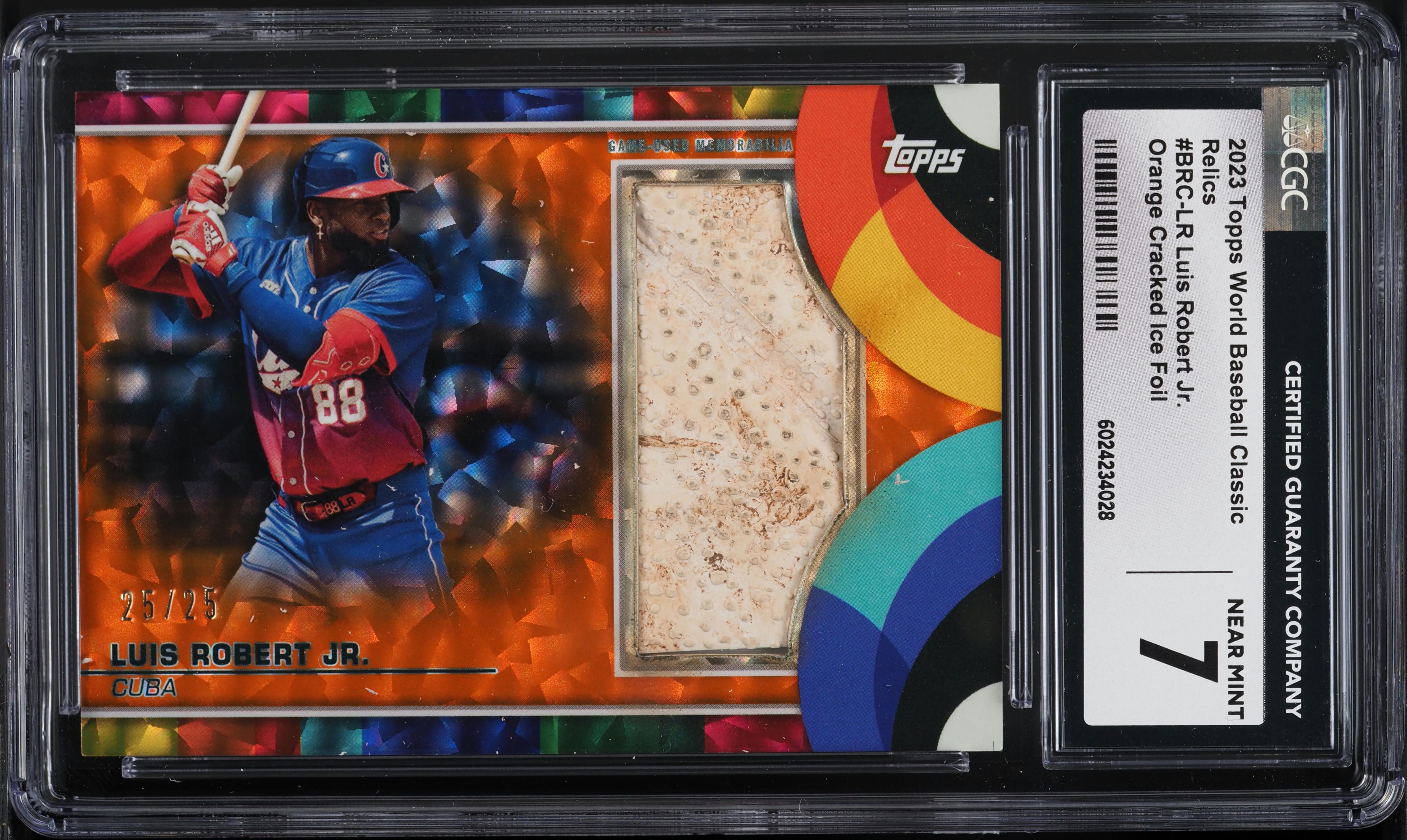 2023 Topps World Classic Orange Cracked Ice Luis Robert Jr. PATCH