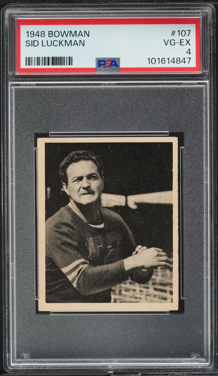 1948 Bowman Football Sid Luckman ROOKIE #107 PSA 4 VGEX