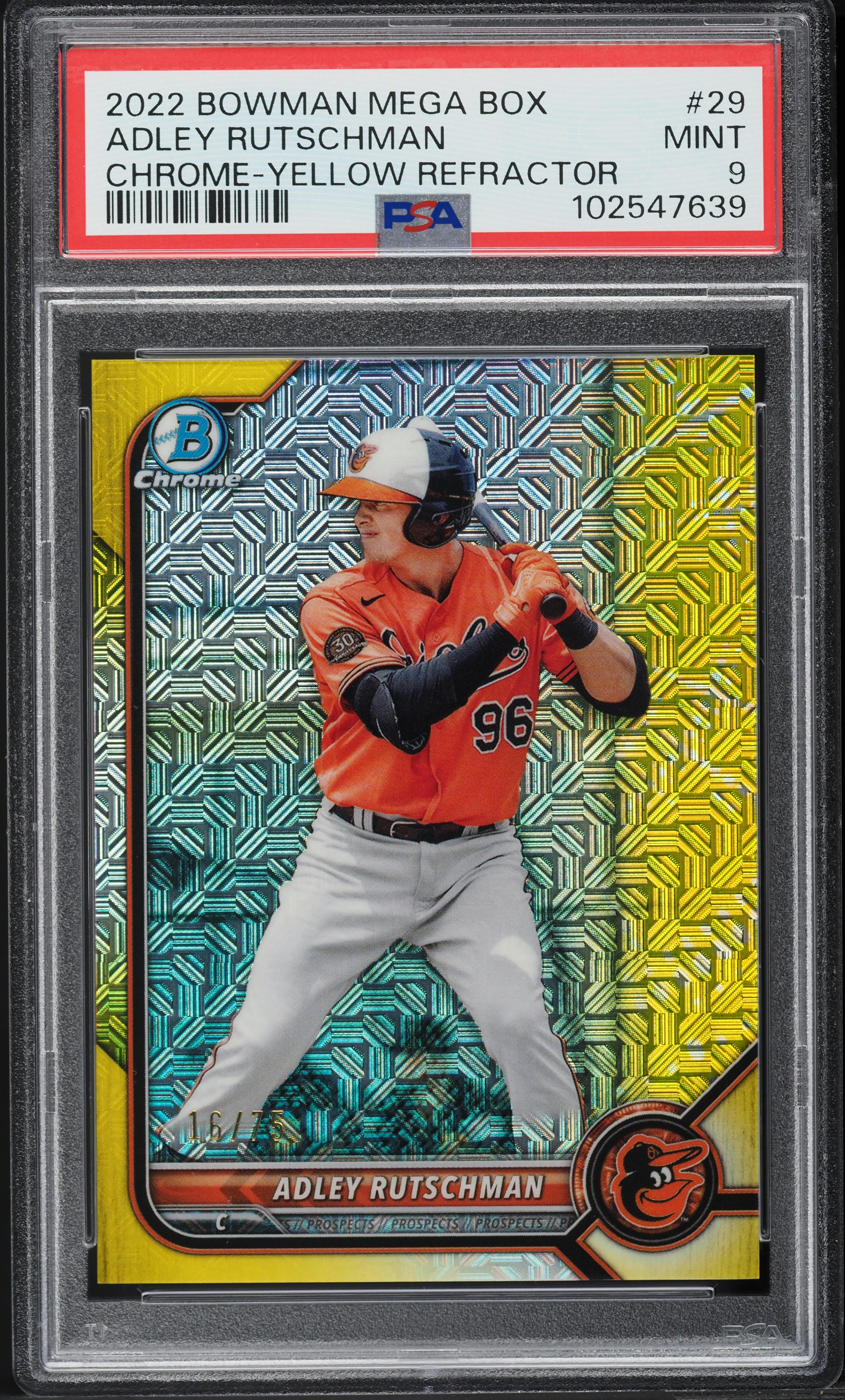 2022 Bowman Chrome Mega Box Yellow Refractor Adley Rutschman