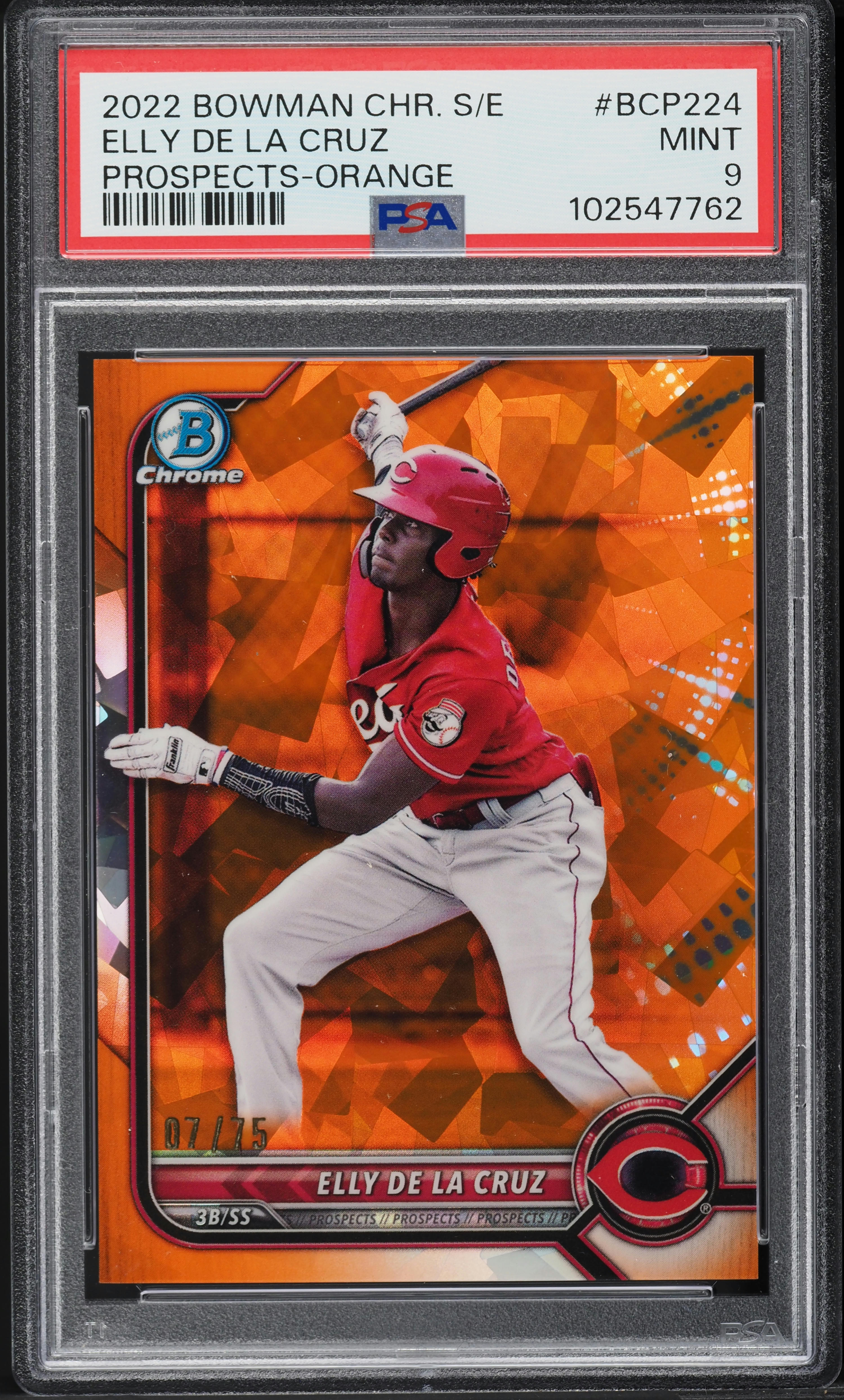 2022 Bowman Chrome Sapphire Orange Refractor Elly De La Cruz