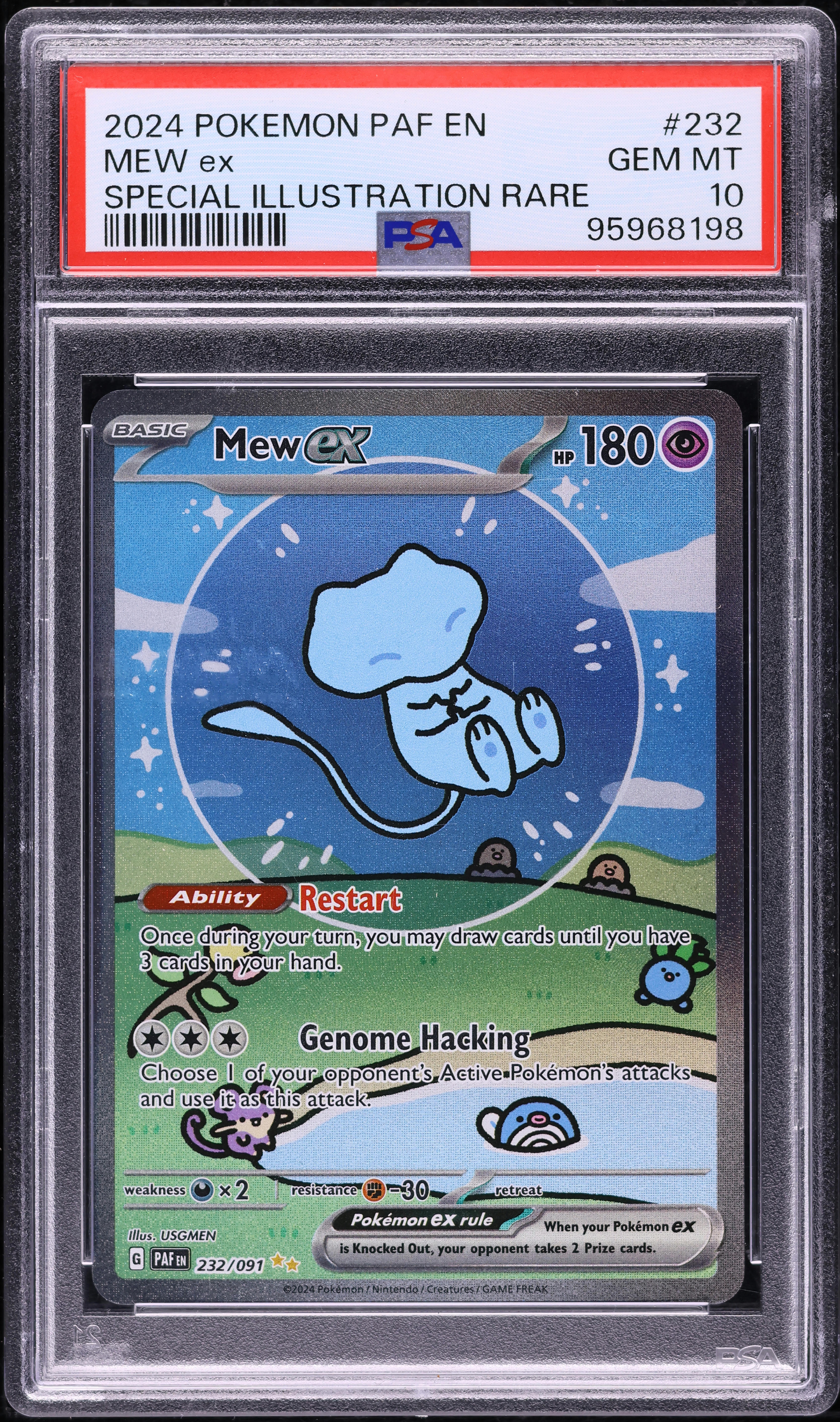 2024 Pokemon Scarlet & Violet Paldean Fates Art Rare Mew ex #232