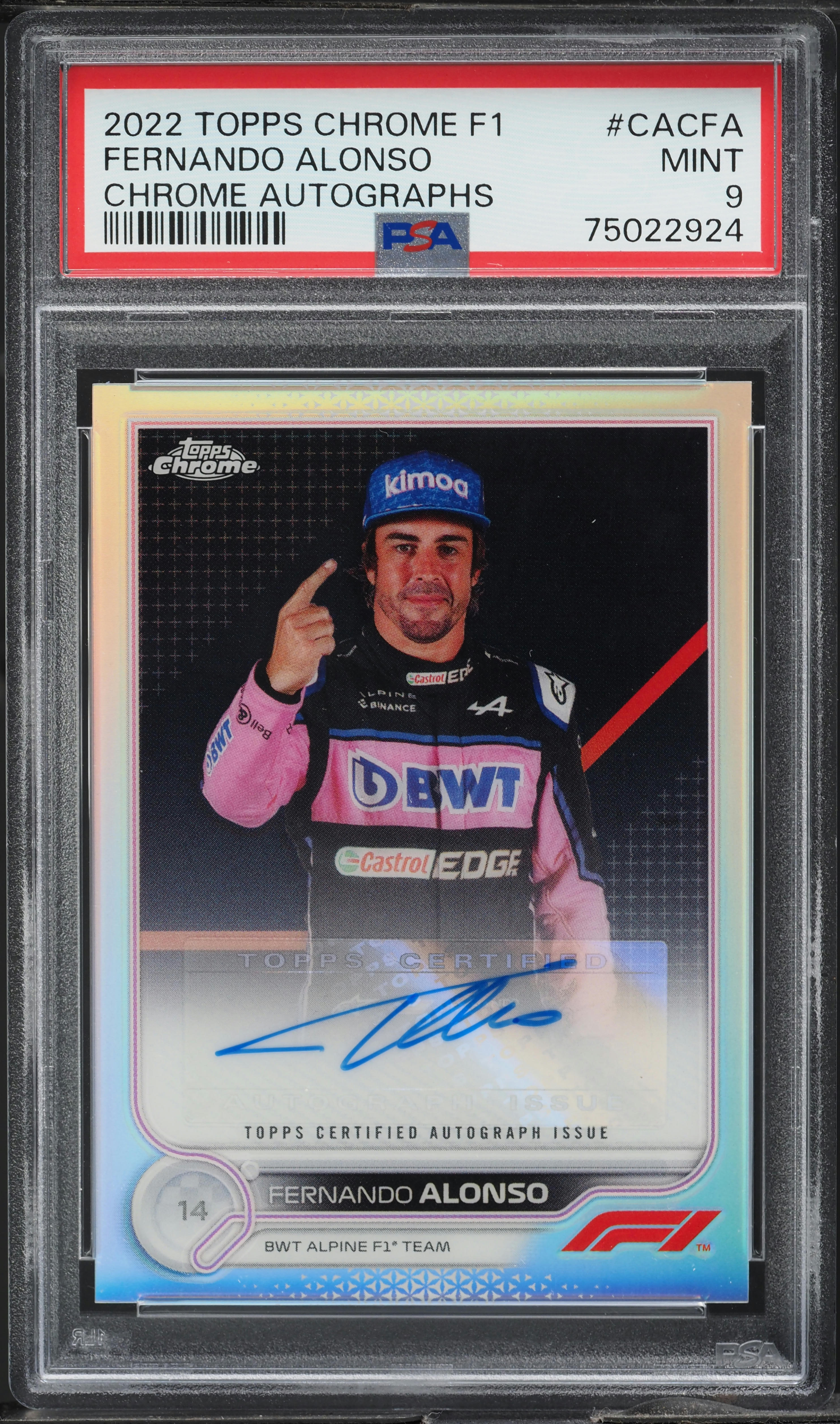 2022 Topps Chrome Formula 1 F1 Fernando Alonso AUTO #CAC-FA 2022 Topps Chrome Formula 1 F1 Fernando Alonso AUTO #CAC-FA