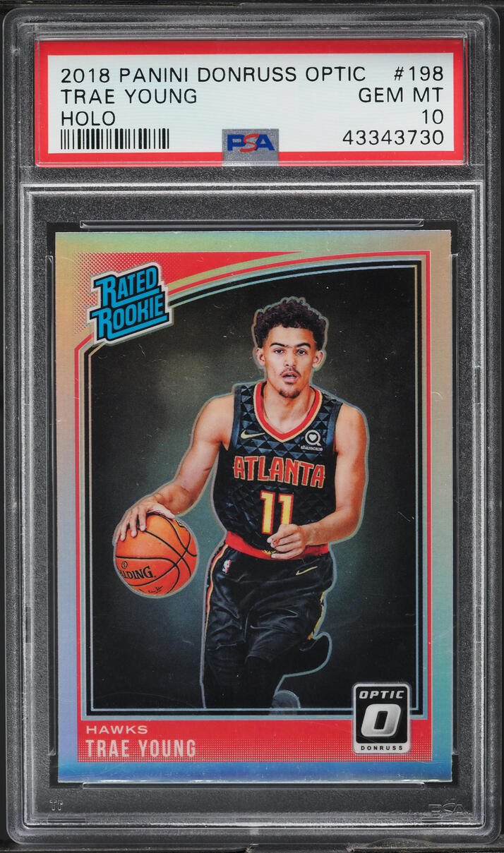 2018 Donruss Optic Holo Trae Young ROOKIE #198 PSA 10 GEM MINT