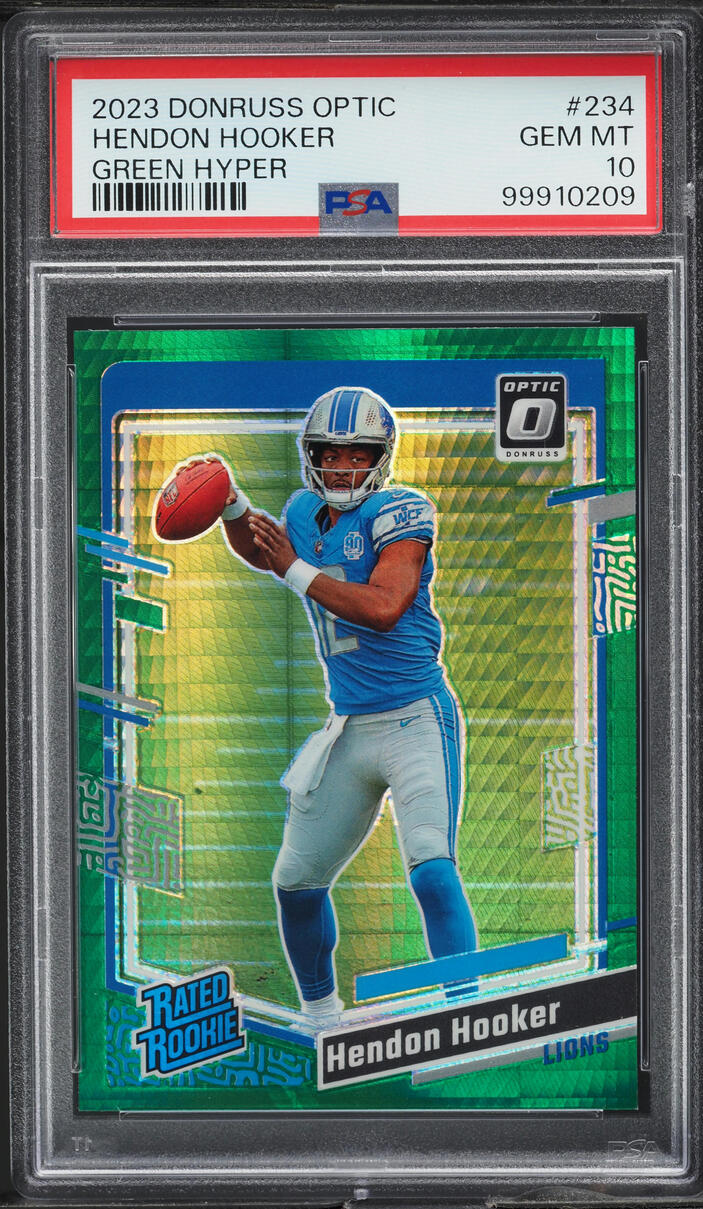 2023 Donruss Optic Green Hyper Hendon Hooker ROOKIE #234 PSA 10 GEM MINT