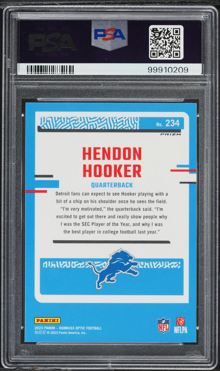 2023 Donruss Optic Green Hyper Hendon Hooker ROOKIE #234 PSA 10 GEM MINT