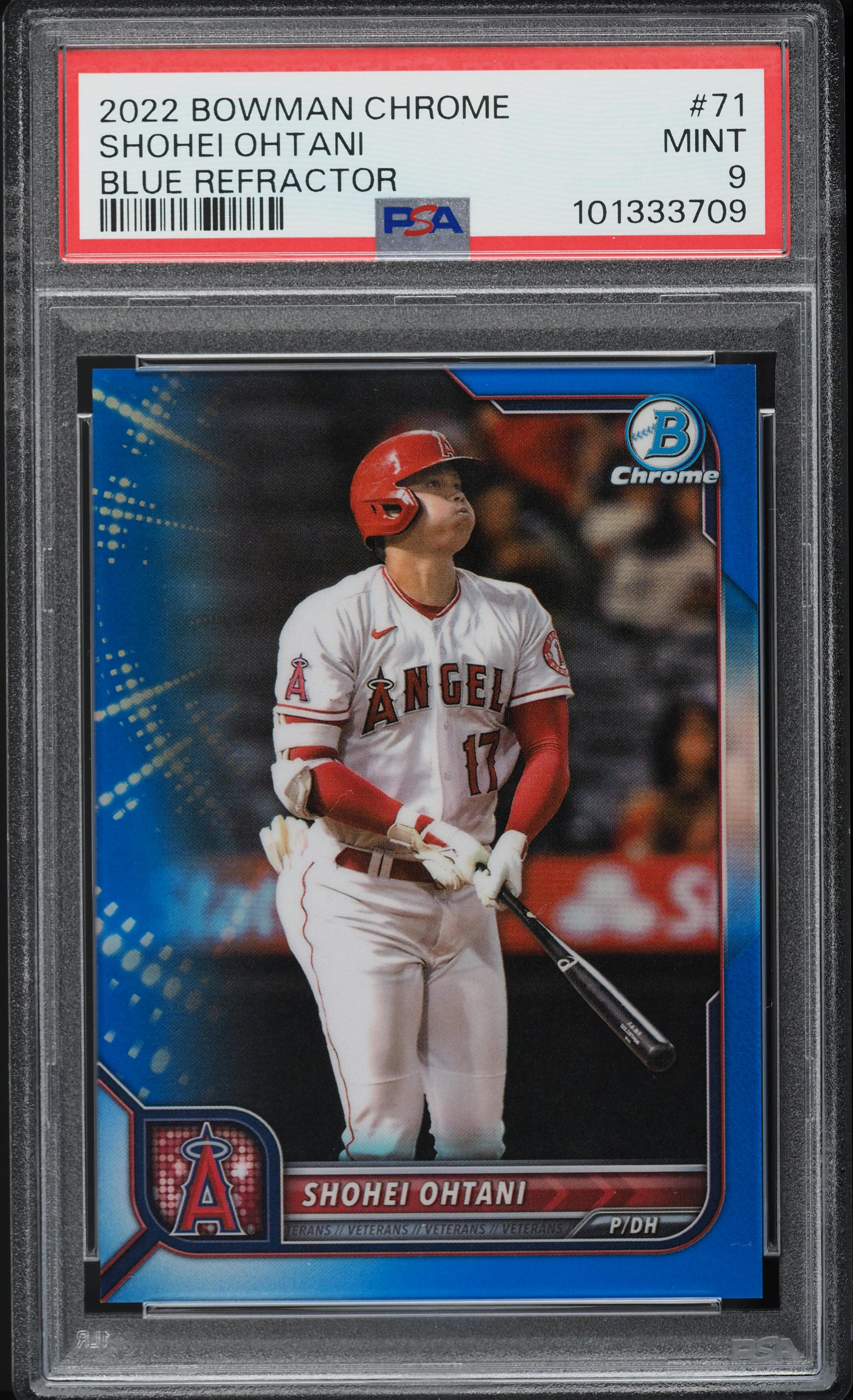 2022 Bowman Chrome Blue Refractor Shohei Ohtani /150 #71 PSA 9