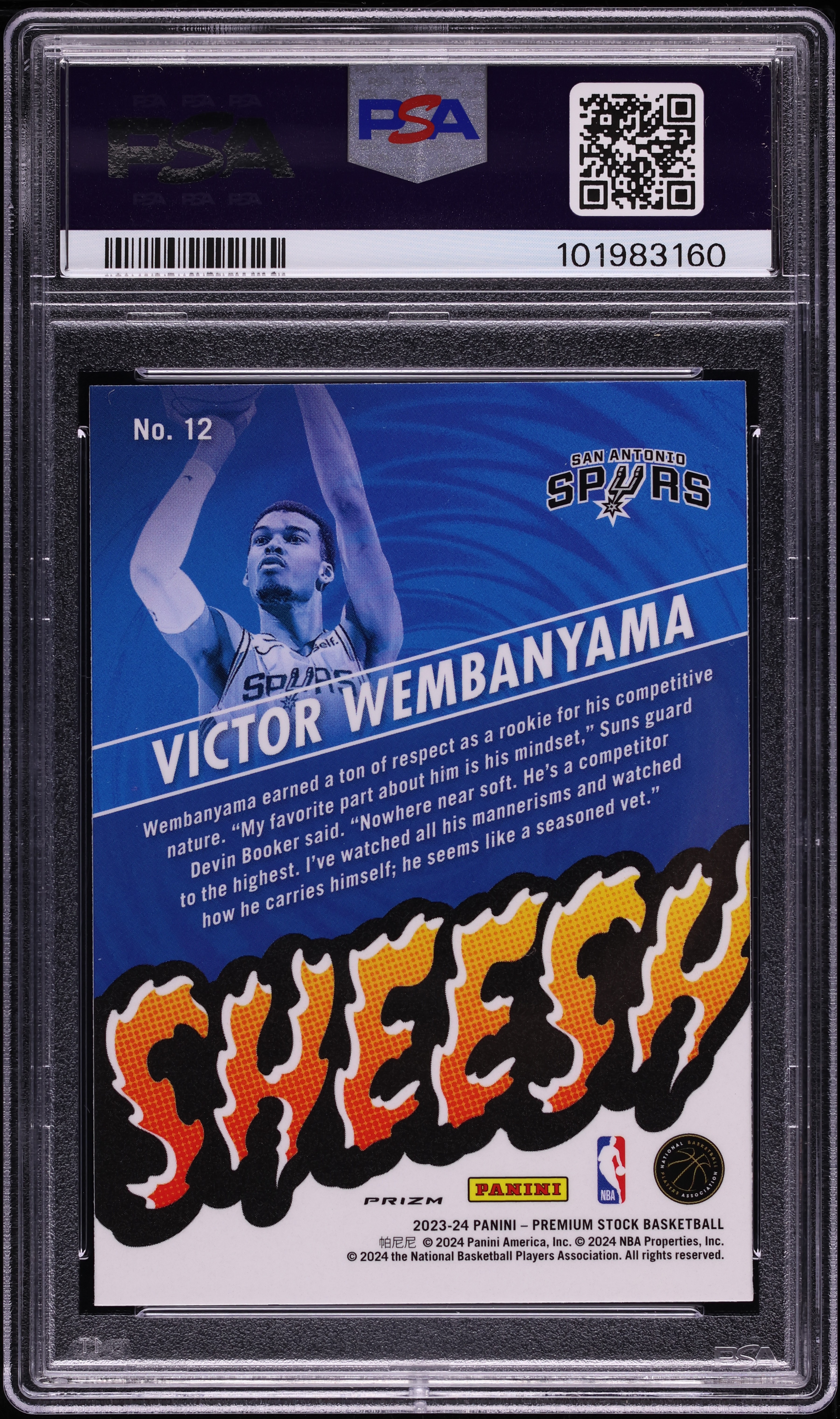 2023 Hoops Premium Stock Sheesh Silver Prizm Victor Wembanyama RC