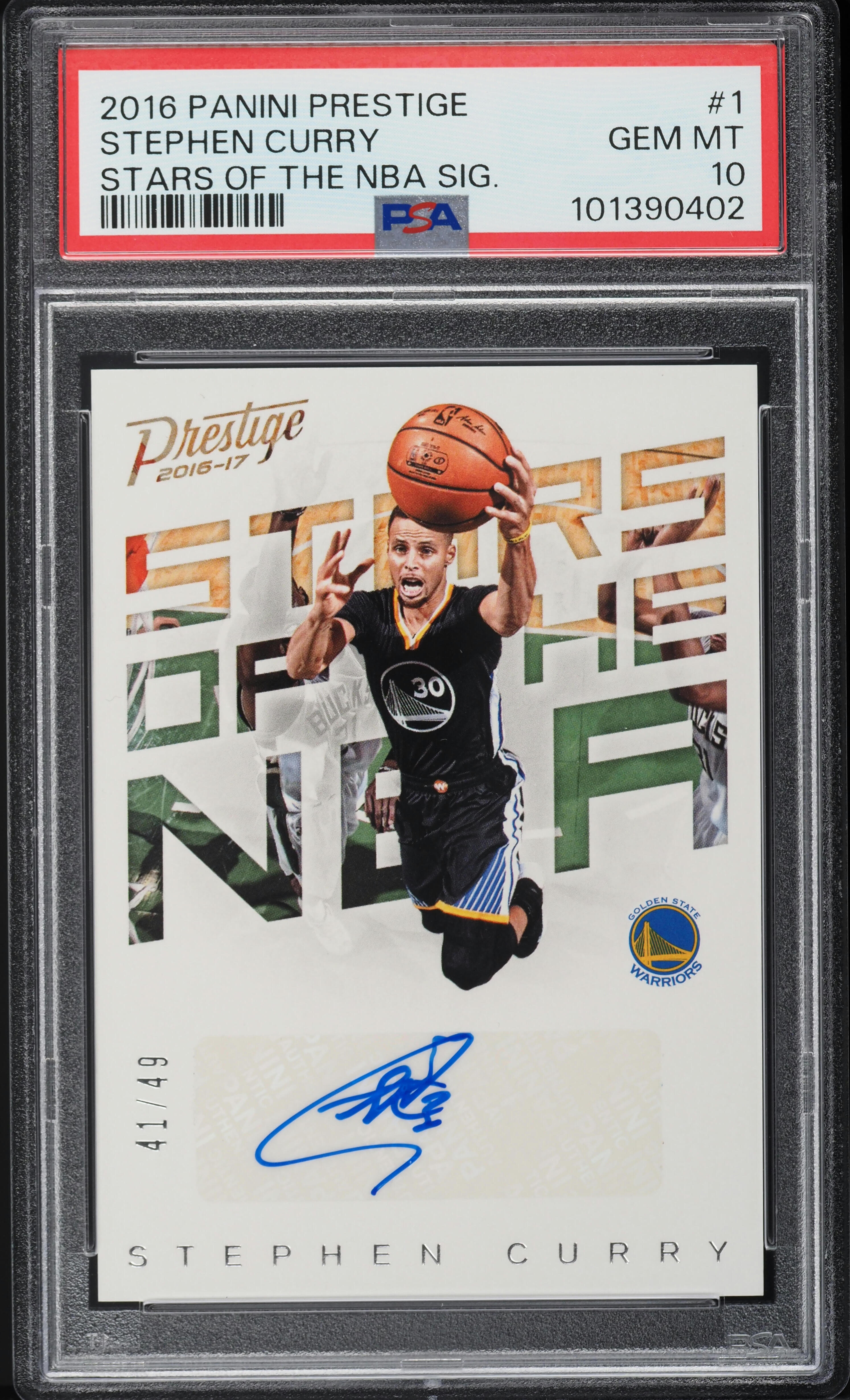 2016 Panini Prestige Stars Of the NBA Stephen Curry AUTO /49 #1