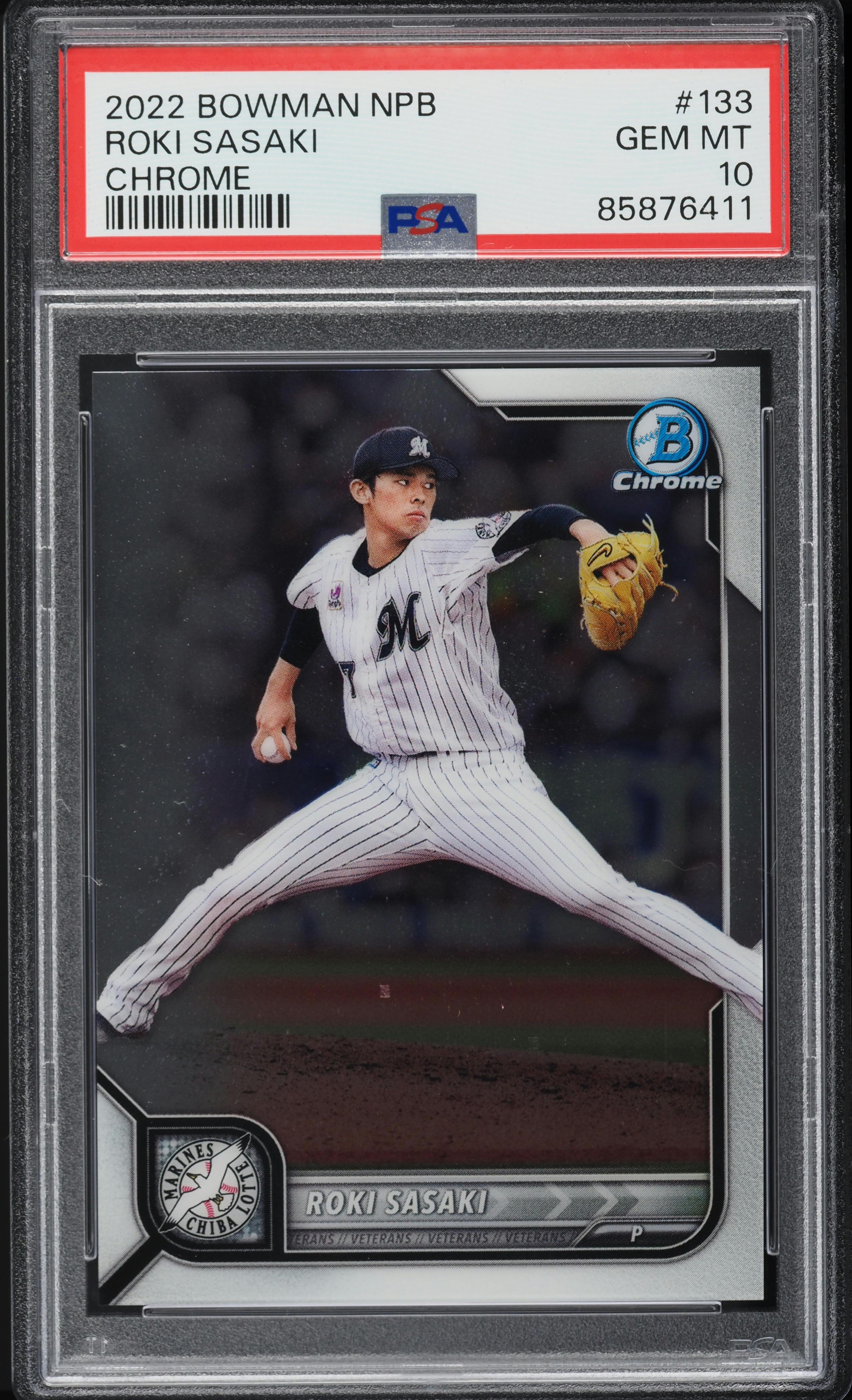 2022 Bowman NPB Chrome Roki Sasaki #133 PSA 10 GEM MINT on 