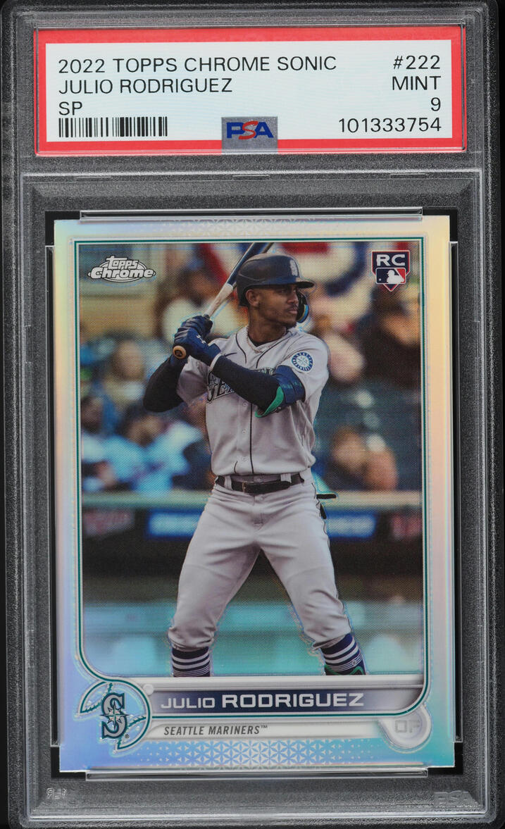 2022 Topps Chrome Sonic SP Julio Rodriguez ROOKIE #222 PSA 9 MINT