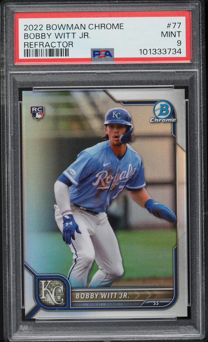 2022 Bowman Chrome Refractor Bobby Witt Jr. ROOKIE /499 #77 PSA 9 MINT