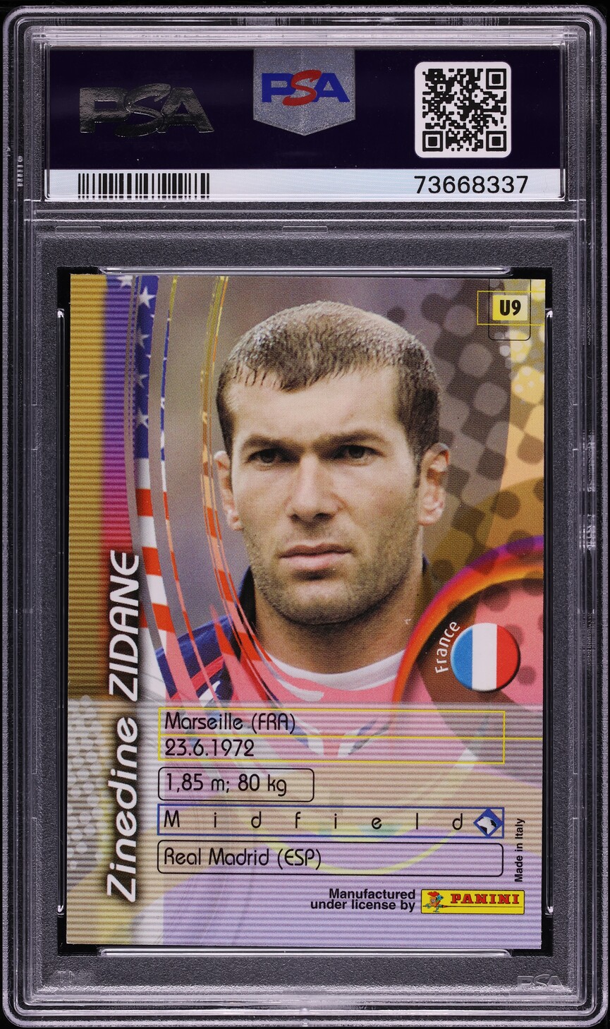 2002 Panini World Cup Korea Japan Usa Exclusive Zinedine Zidane