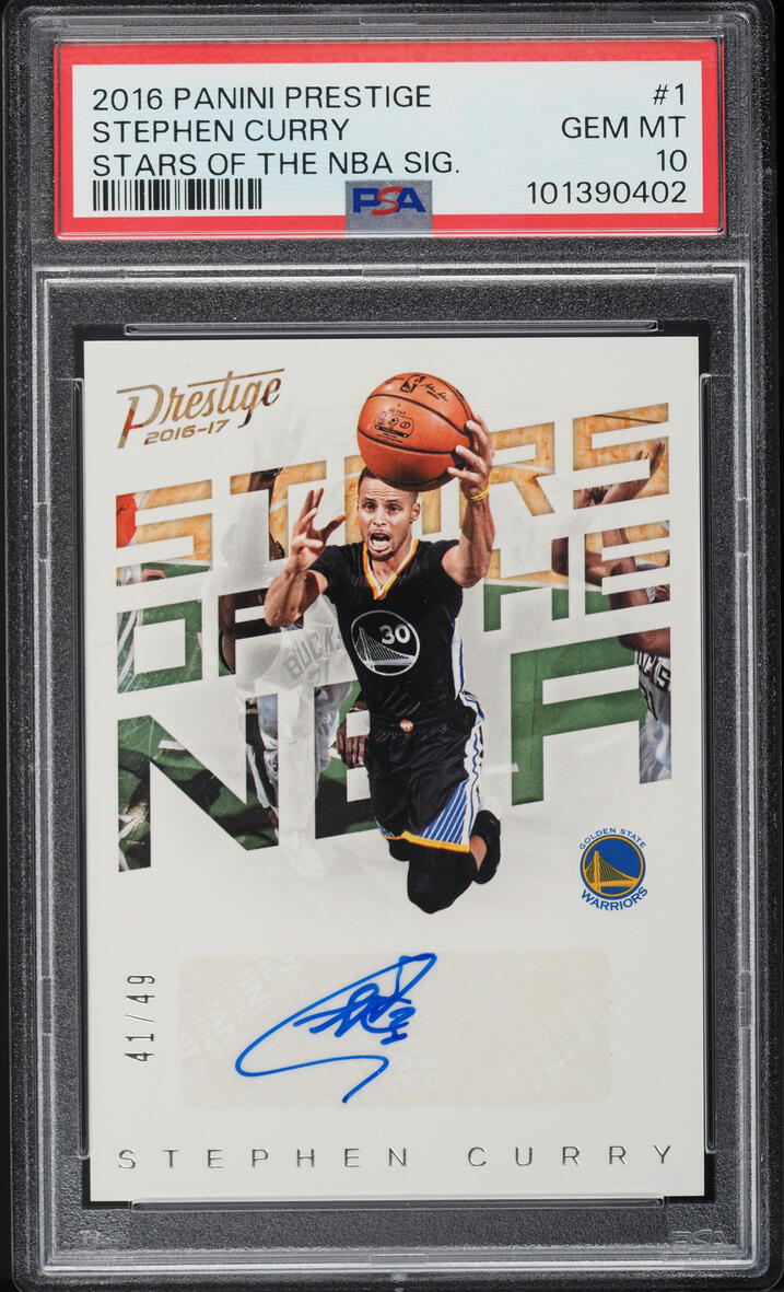 2016 Panini Prestige Stars Of the NBA Stephen Curry AUTO /49 #1 PSA 10 GEM MINT