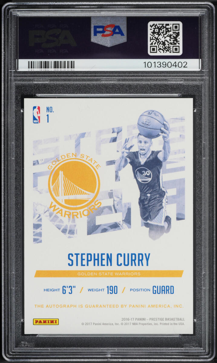 2016 Panini Prestige Stars Of the NBA Stephen Curry AUTO /49 #1 PSA 10 GEM MINT
