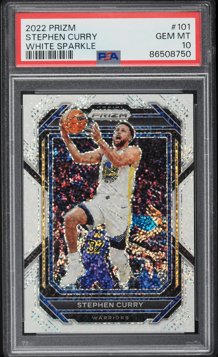 2022 Panini Prizm White Sparkle Stephen Curry #101 PSA 10 GEM MINT