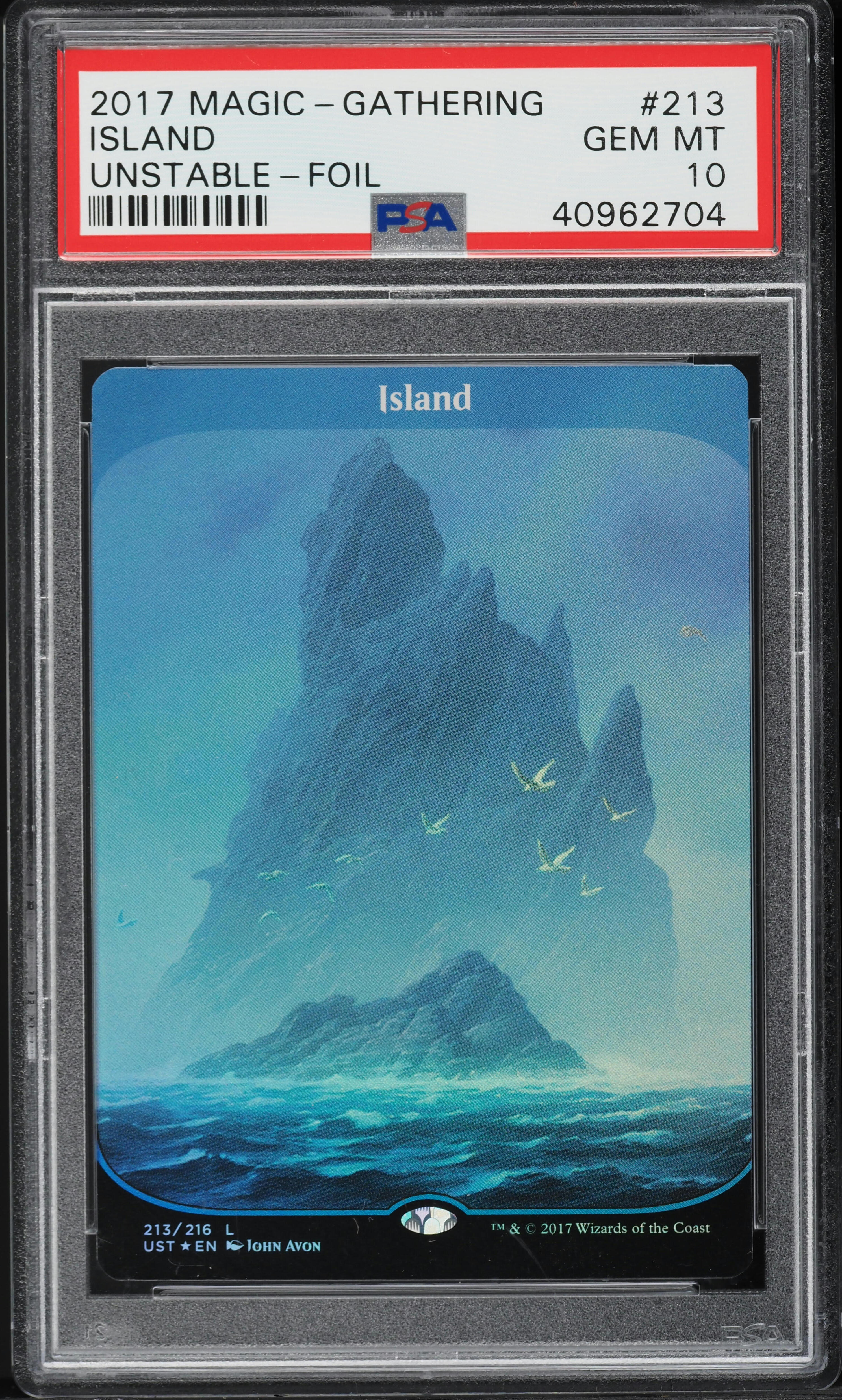 2017 Magic The Gathering Unstable Foil Island #213 PSA 10 GEM MINT