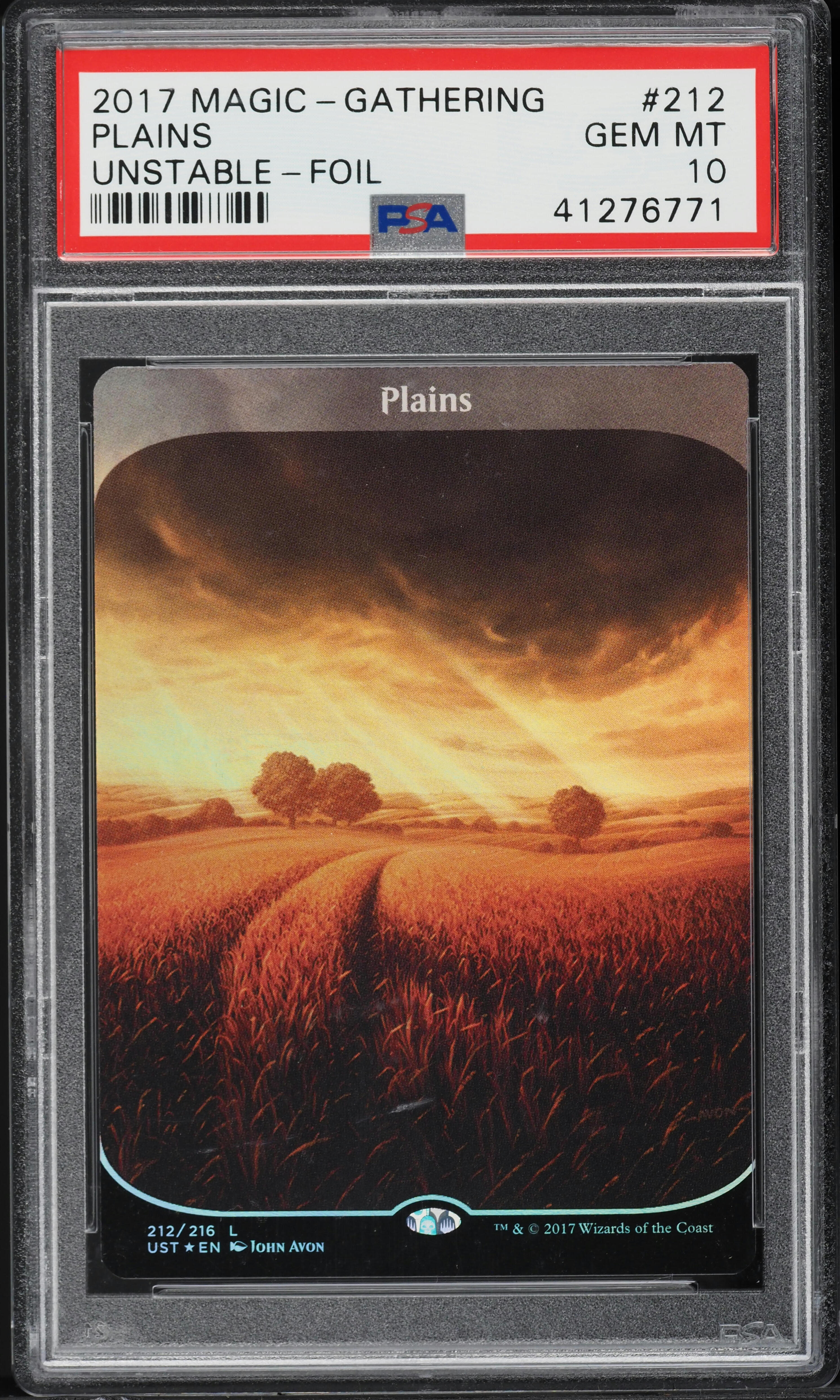 2017 Magic The Gathering MTG Unstable Foil Plains #212 PSA 10 GEM