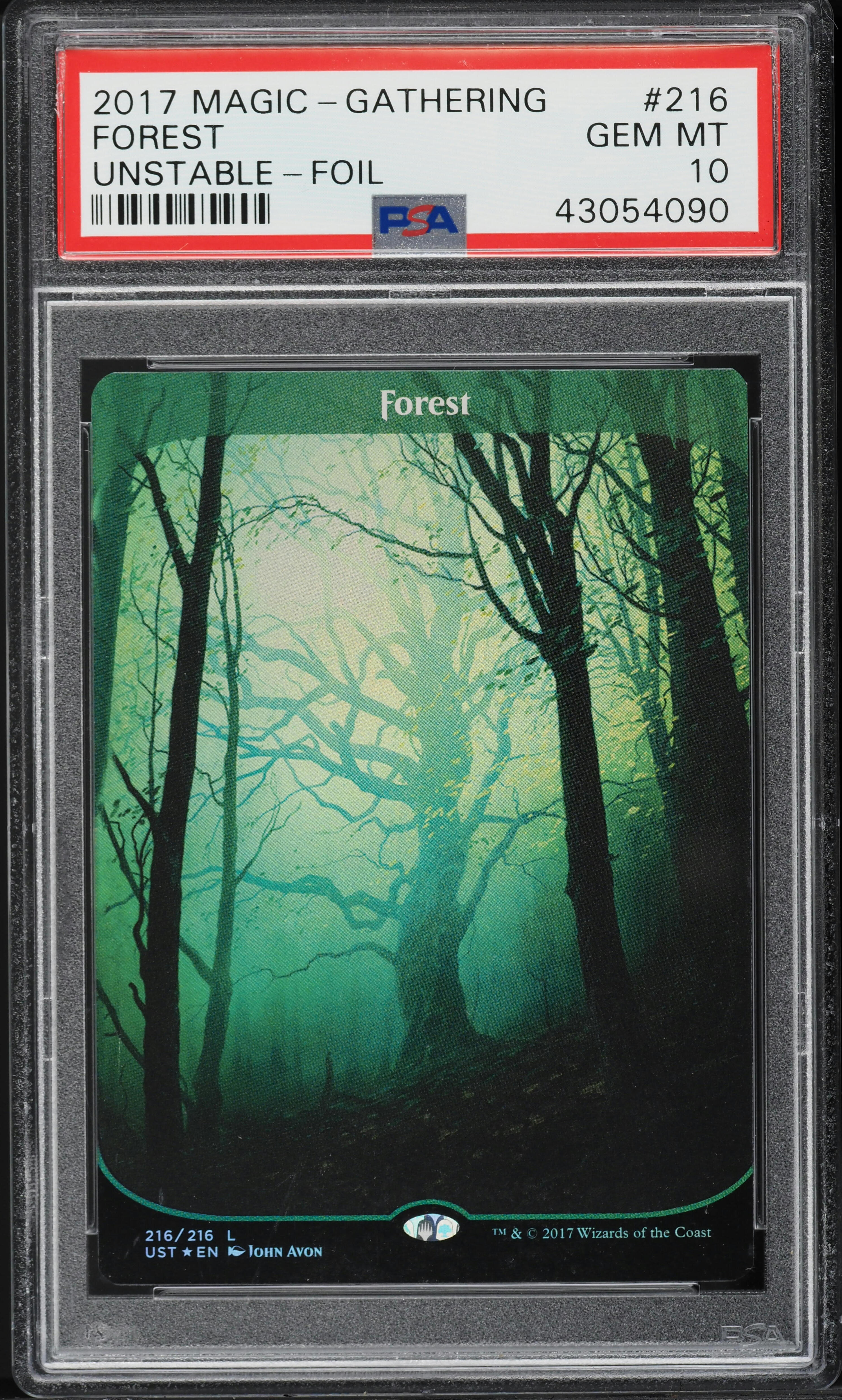 2017 Magic The Gathering MTG Unstable Foil Forest #216 PSA 10 GEM