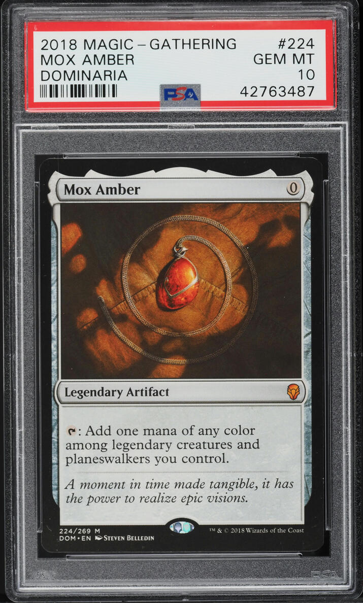 2018 Magic The Gathering MTG Dominaria Mox Amber #224 PSA 10 GEM