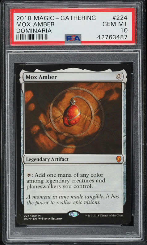 2018 Magic The Gathering MTG Dominaria Mox Amber #224 PSA 10 GEM