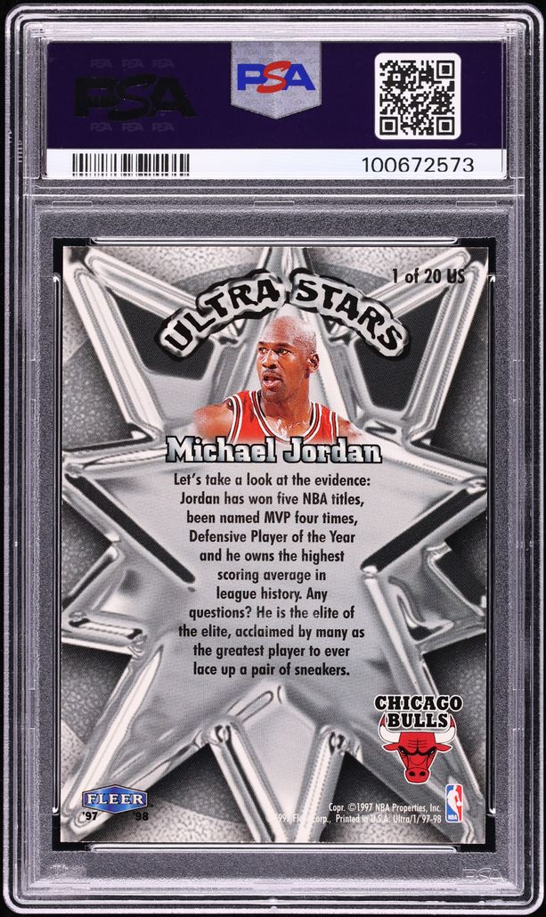 1997 Ultra Stars Gold Michael Jordan #1 PSA 9 MINT