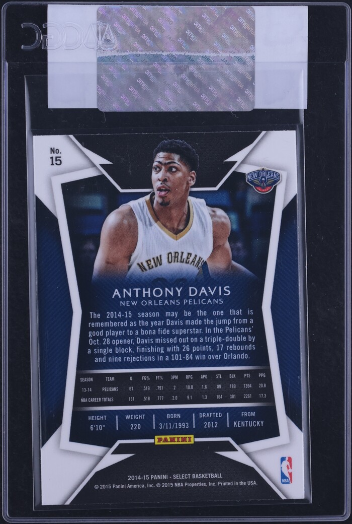 2014 Select Basketball Anthony Davis #15 CGC AUTH