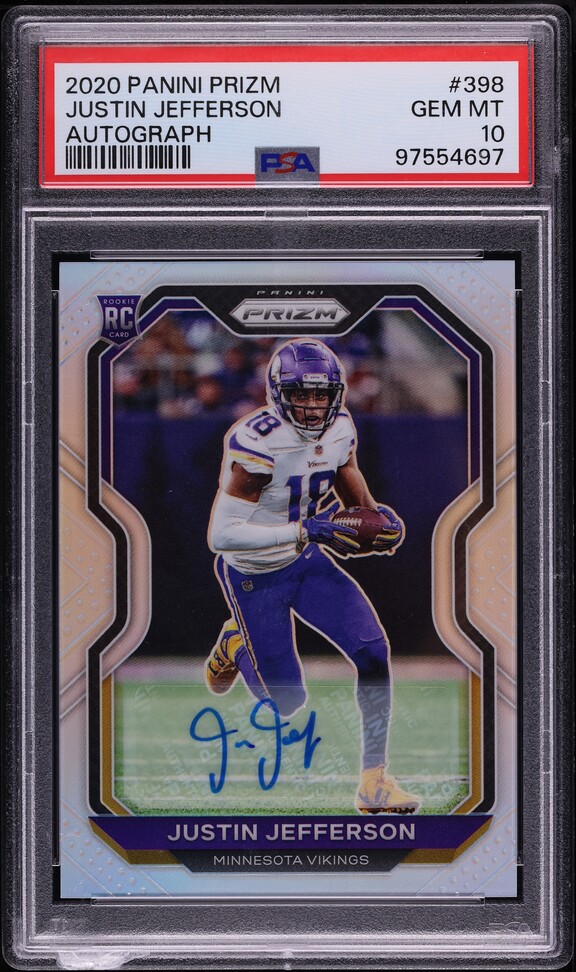 2020 Panini Prizm Gold Justin Jefferson ROOKIE AUTO /10 #398 BGS