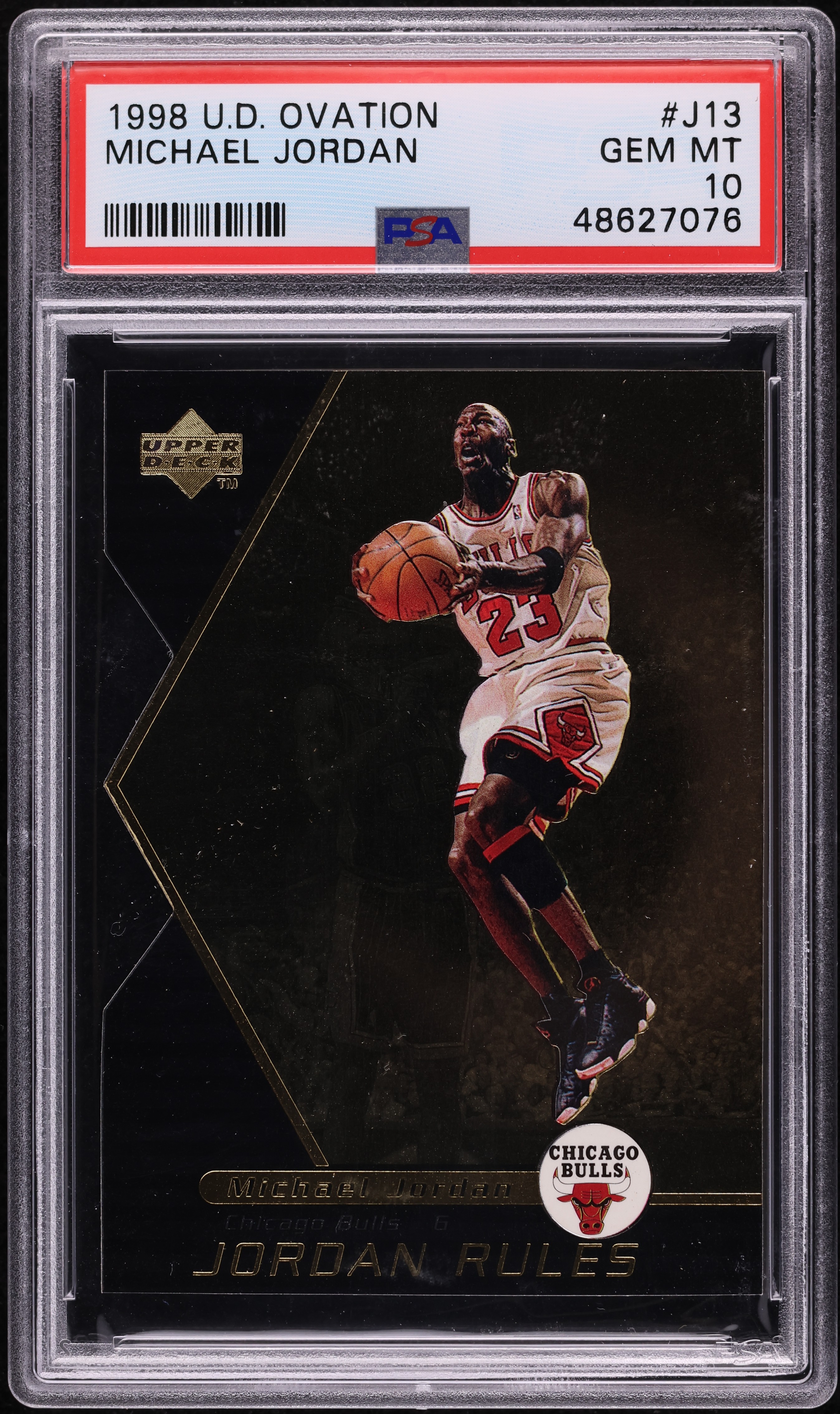 1998 Upper Deck Ovation Michael Jordan #J13 PSA 10 GEM MINT on