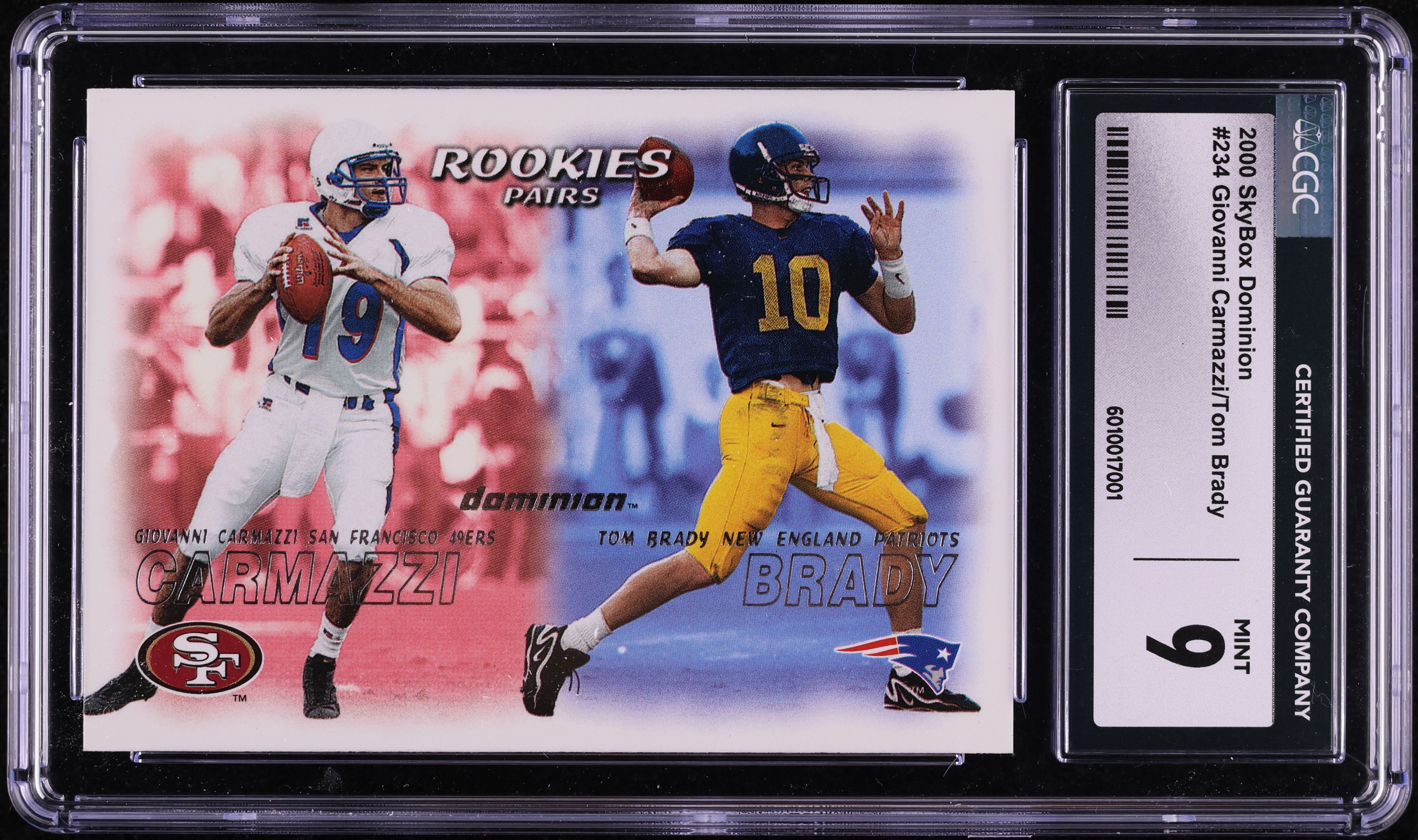 2000 Skybox Dominion Giovanni Carmazzi Tom Brady ROOKIE #234 CGC 9