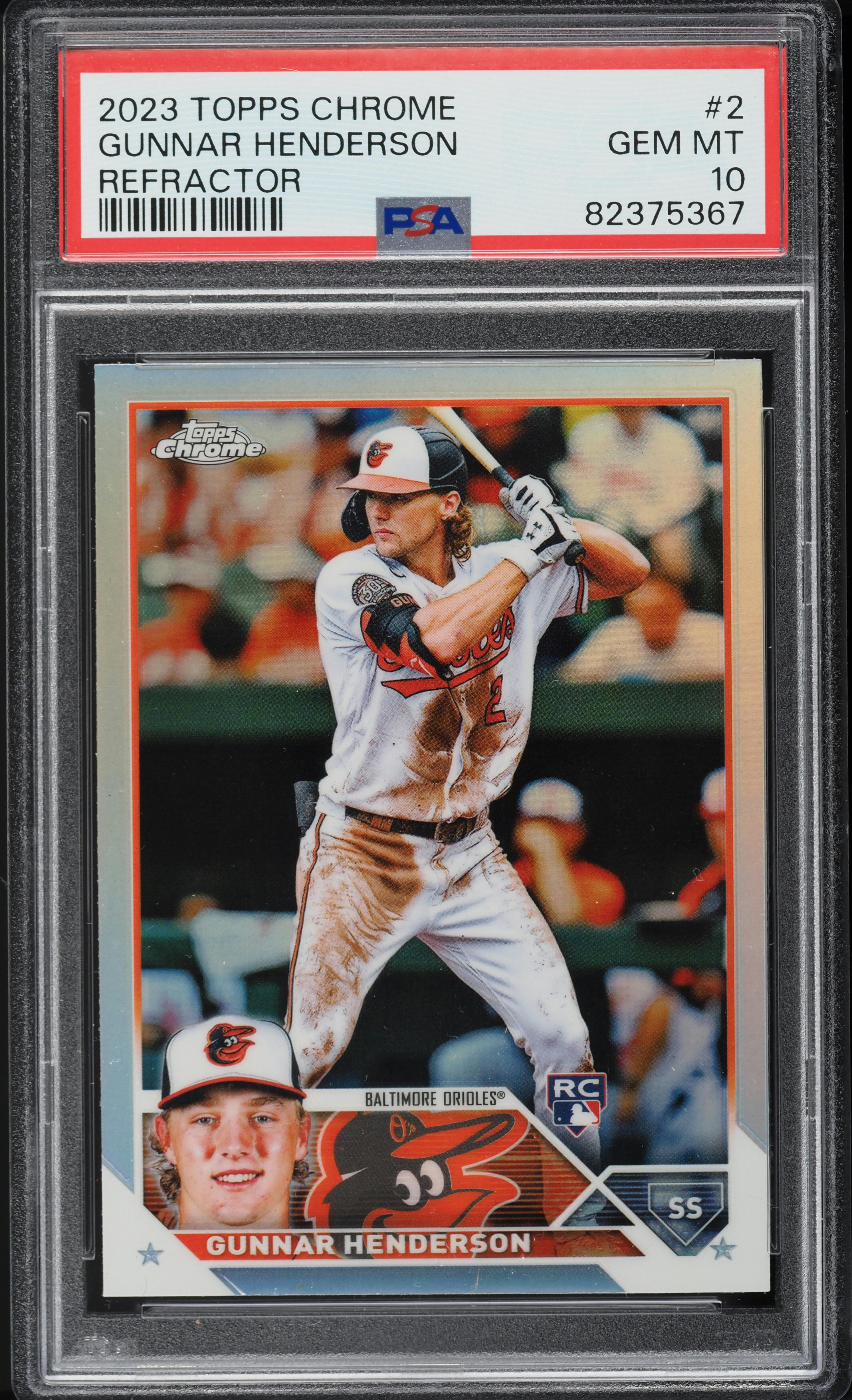 2023 Topps Chrome Refractor Gunnar Henderson ROOKIE #2 PSA 10 GEM