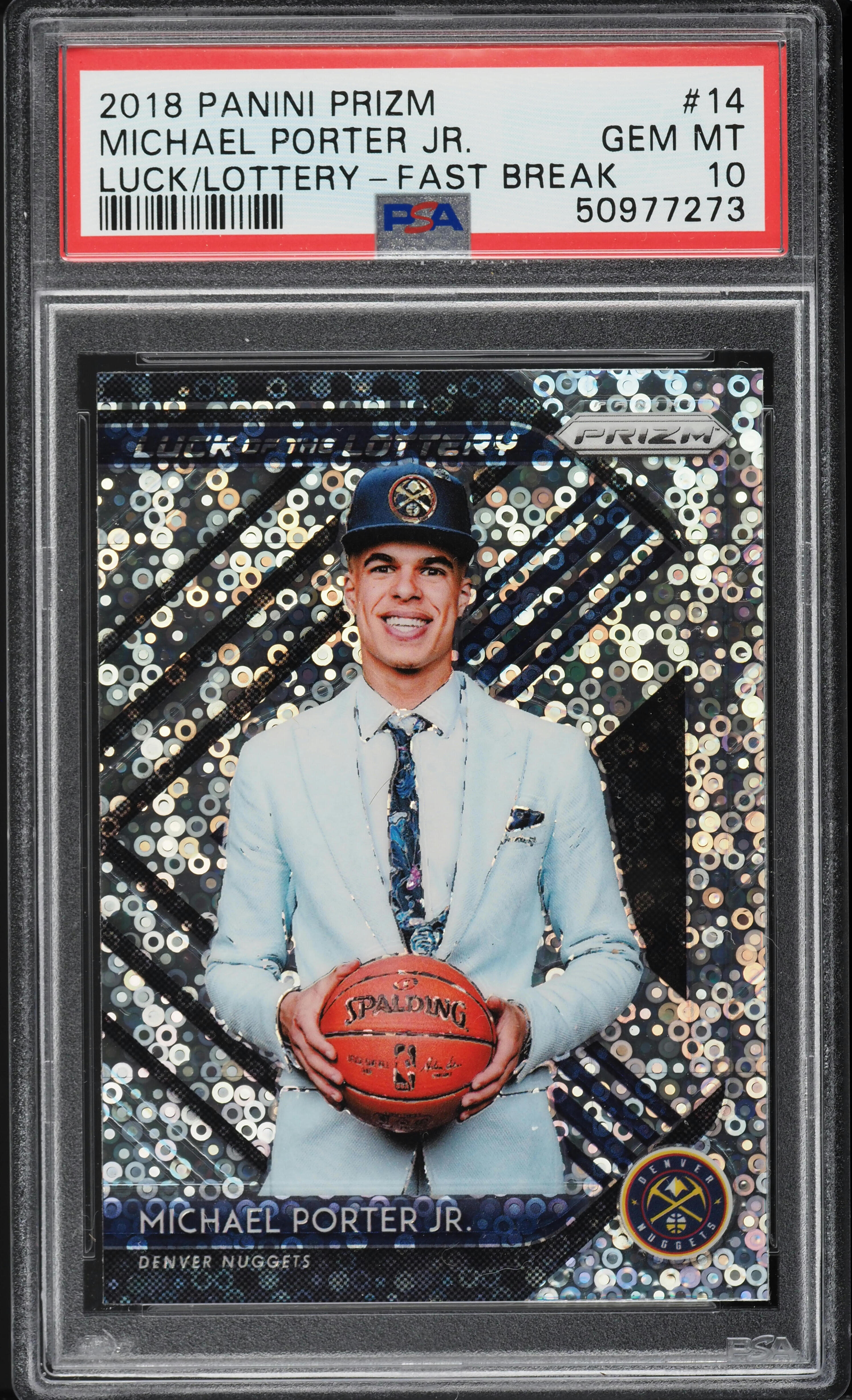 2018 Panini Prizm Fast Break Luck Of The Lottery Michael Porter Jr