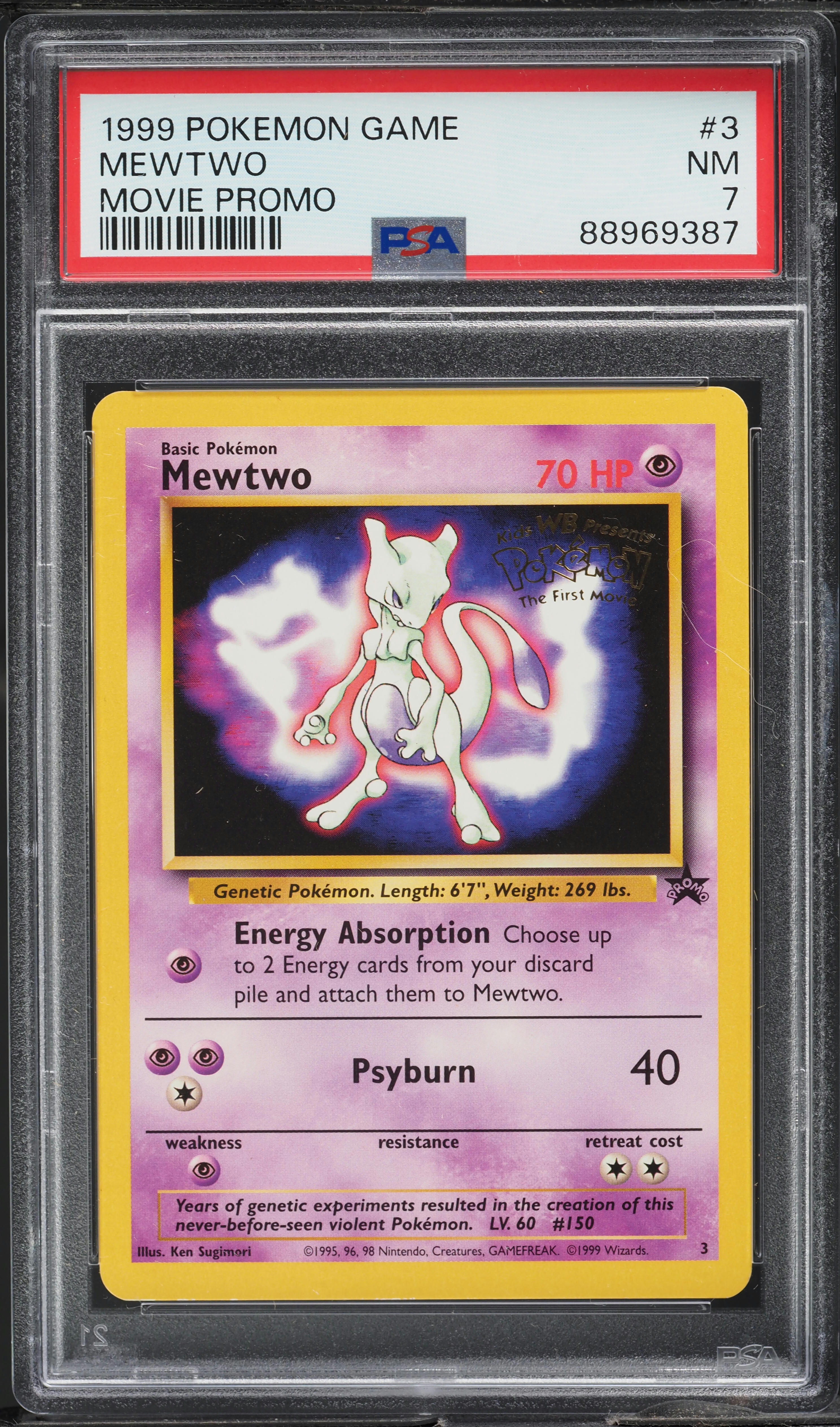 1999 Pokemon Movie Black Star Promo Mewtwo #3 PSA 7 NRMT on Fanatics Collect