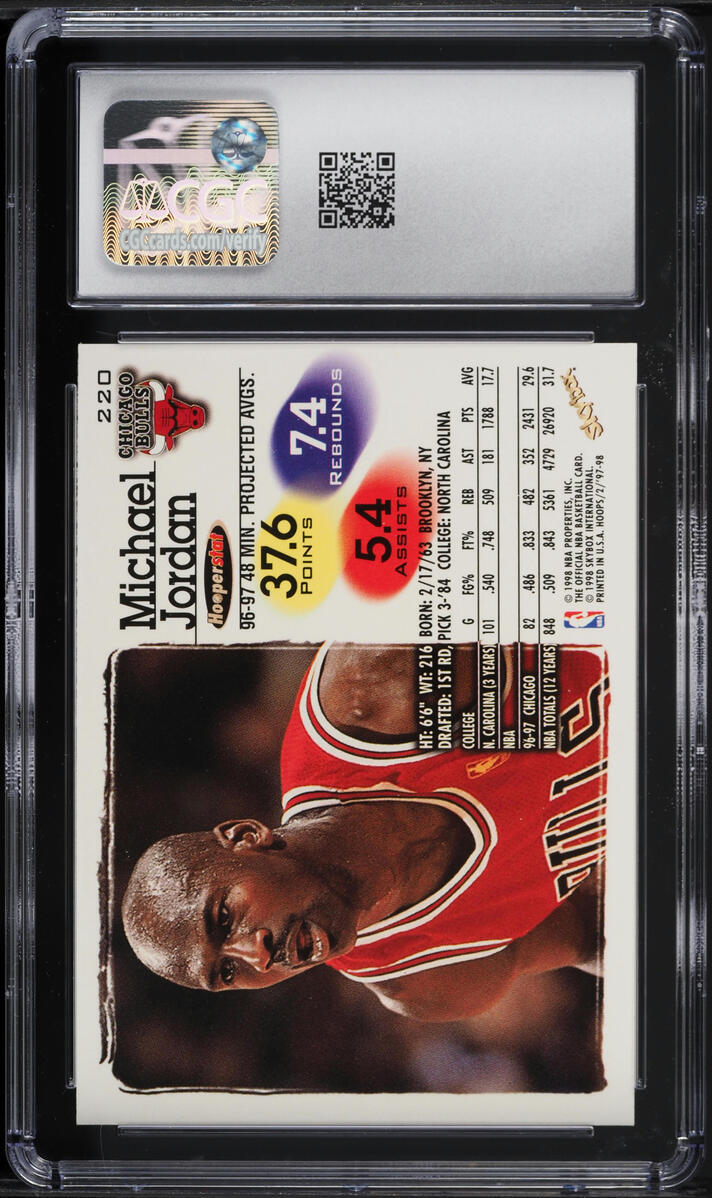 1997 Hoops Michael Jordan #220 CGC 9 MINT