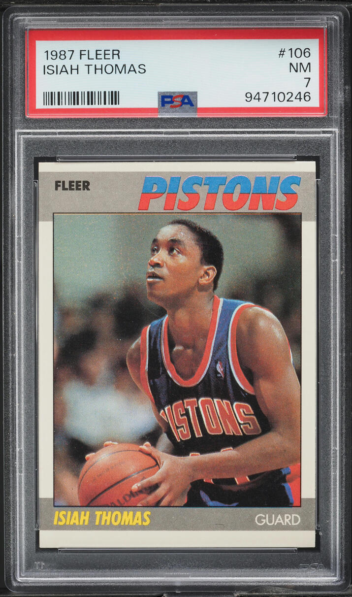 1987 Fleer Basketball Isiah Thomas #106 PSA 7 NRMT