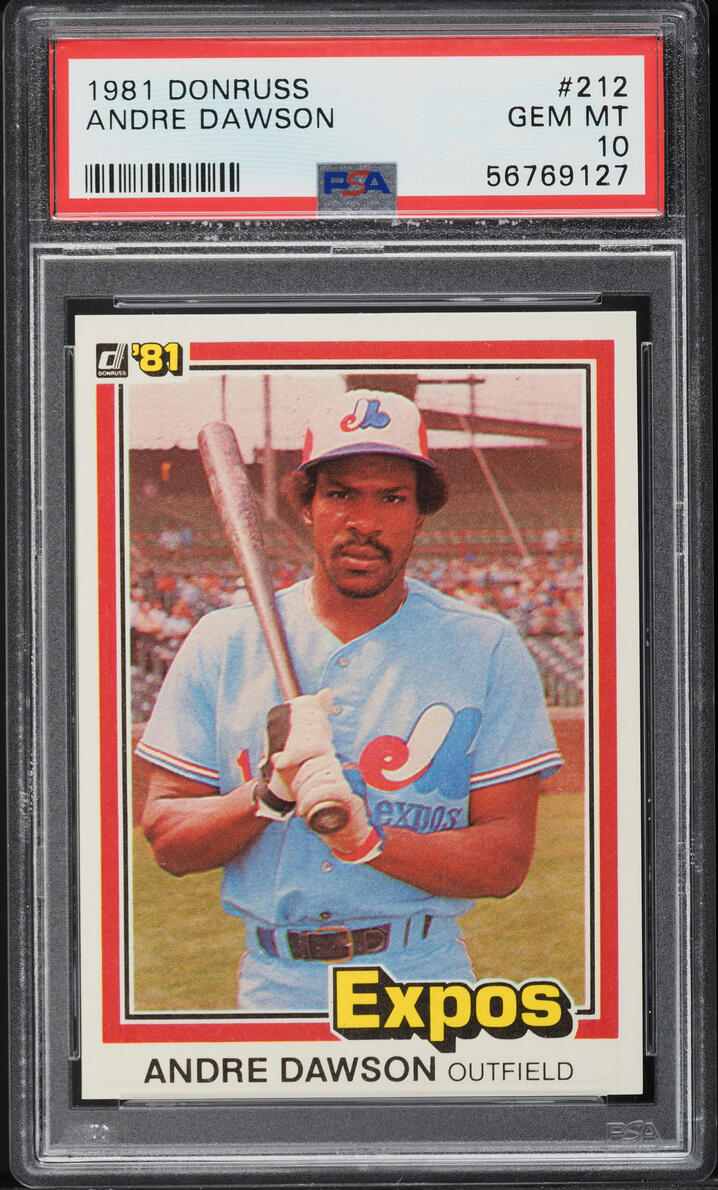 1981 Donruss Andre Dawson #212 PSA 10 GEM MINT