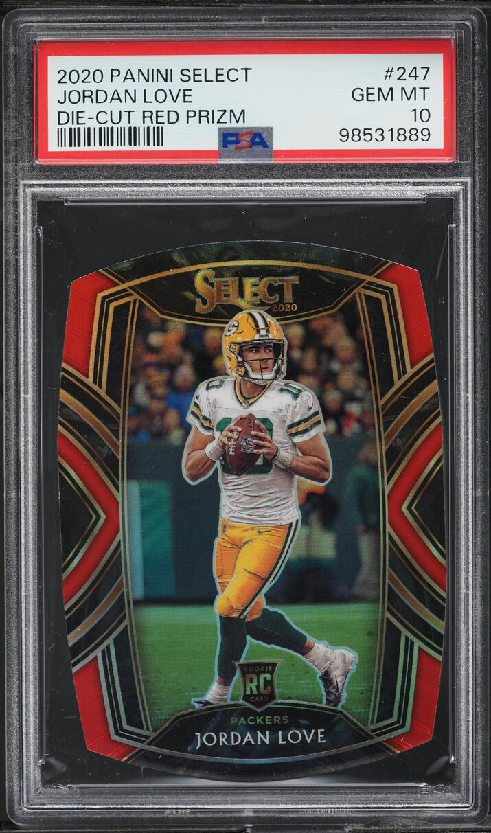 2020 Select Club Level Red Prizm Die-Cut Jordan Love ROOKIE #247 PSA 10 GEM MINT