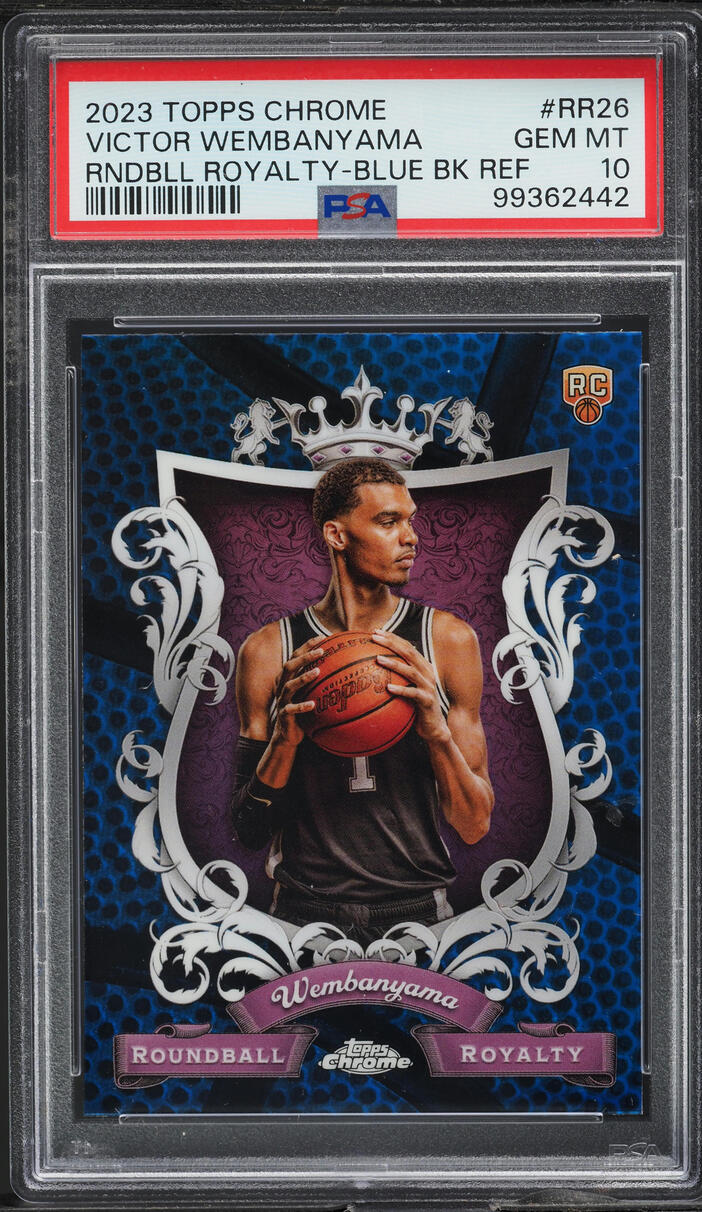 2023 Topps Chrome Roundball Royalty Blue Victor Wembanyama RC #RR26 PSA 10 GEM