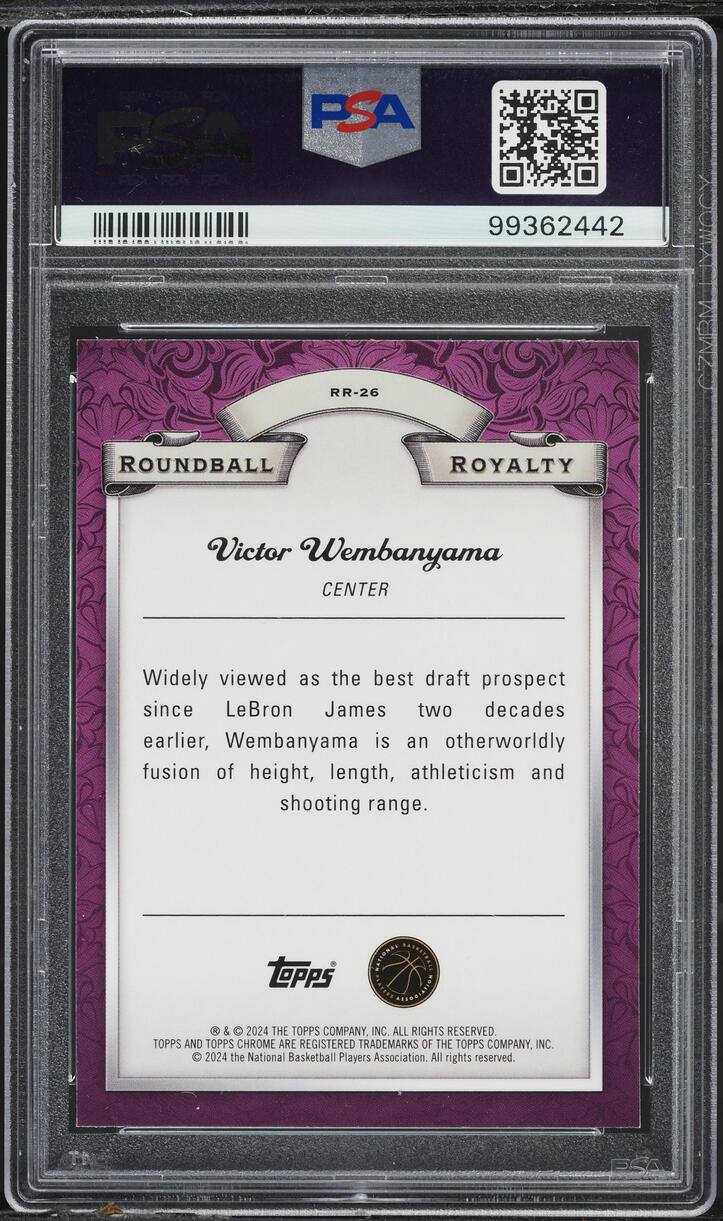 2023 Topps Chrome Roundball Royalty Blue Victor Wembanyama RC #RR26 PSA 10 GEM